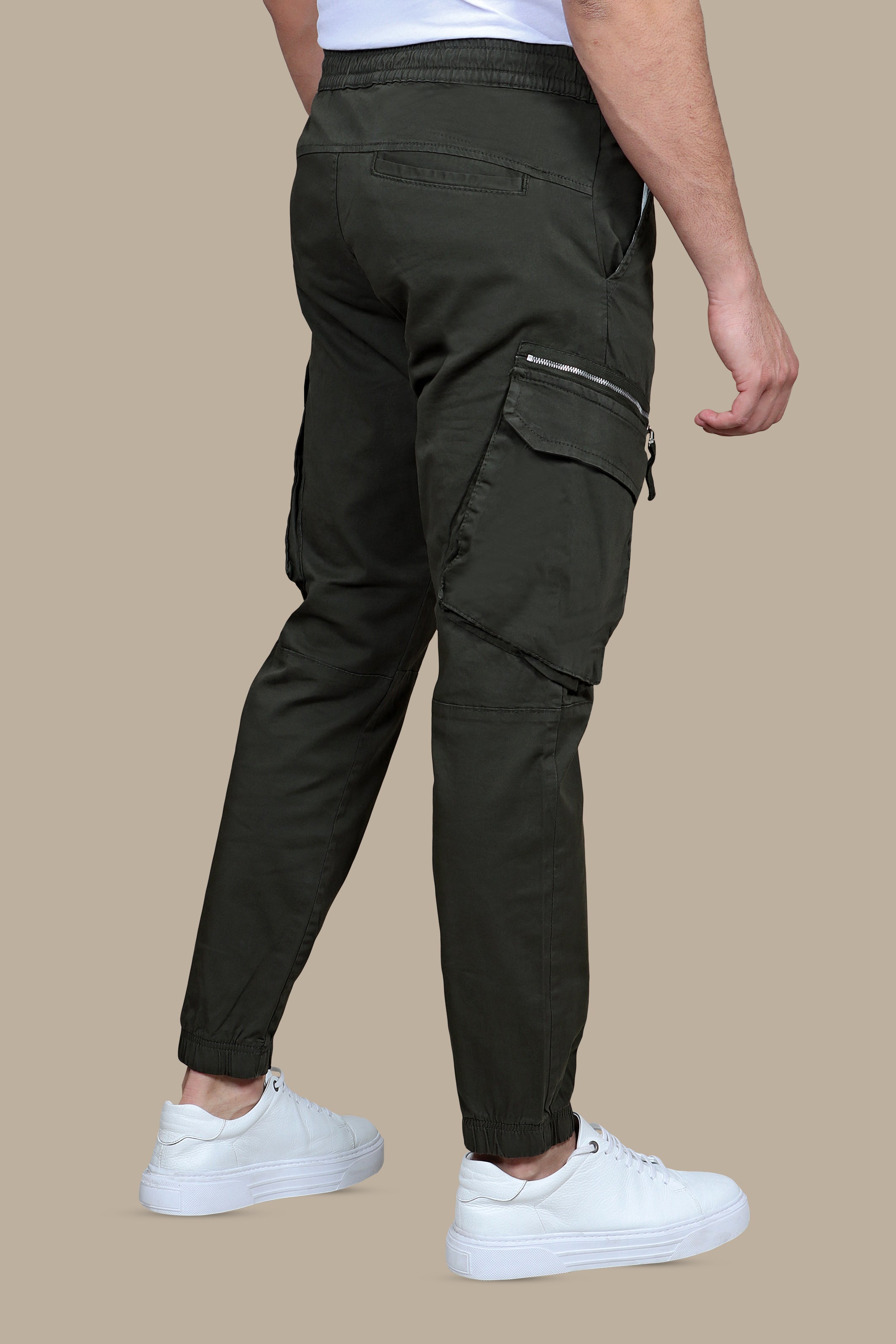 Urban Explorer: Khaki Cargo Pants with Band