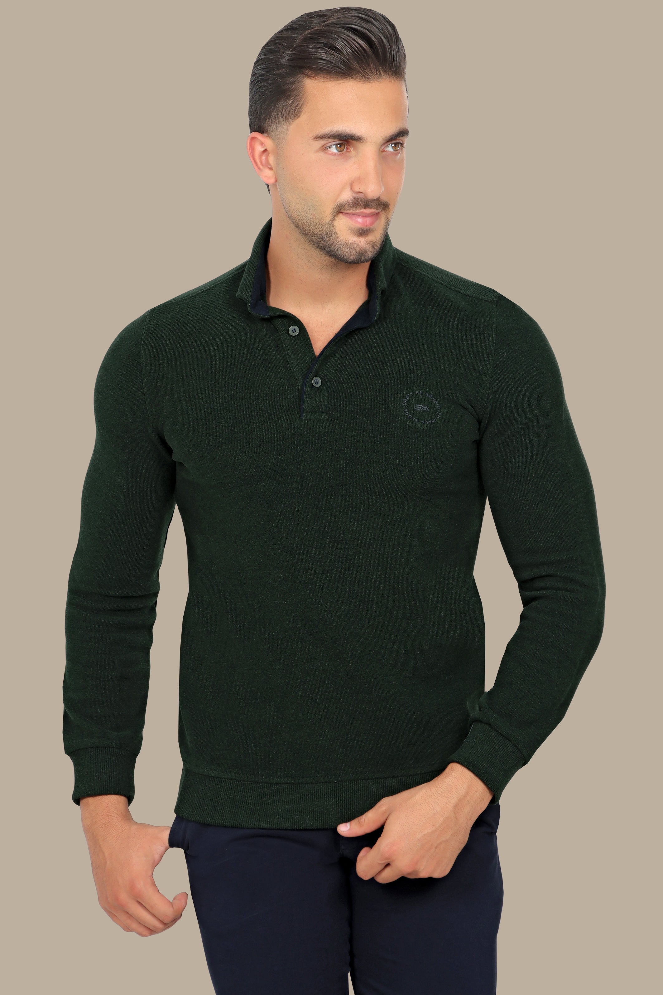 Sleek Elegance: Green Velvet Polo