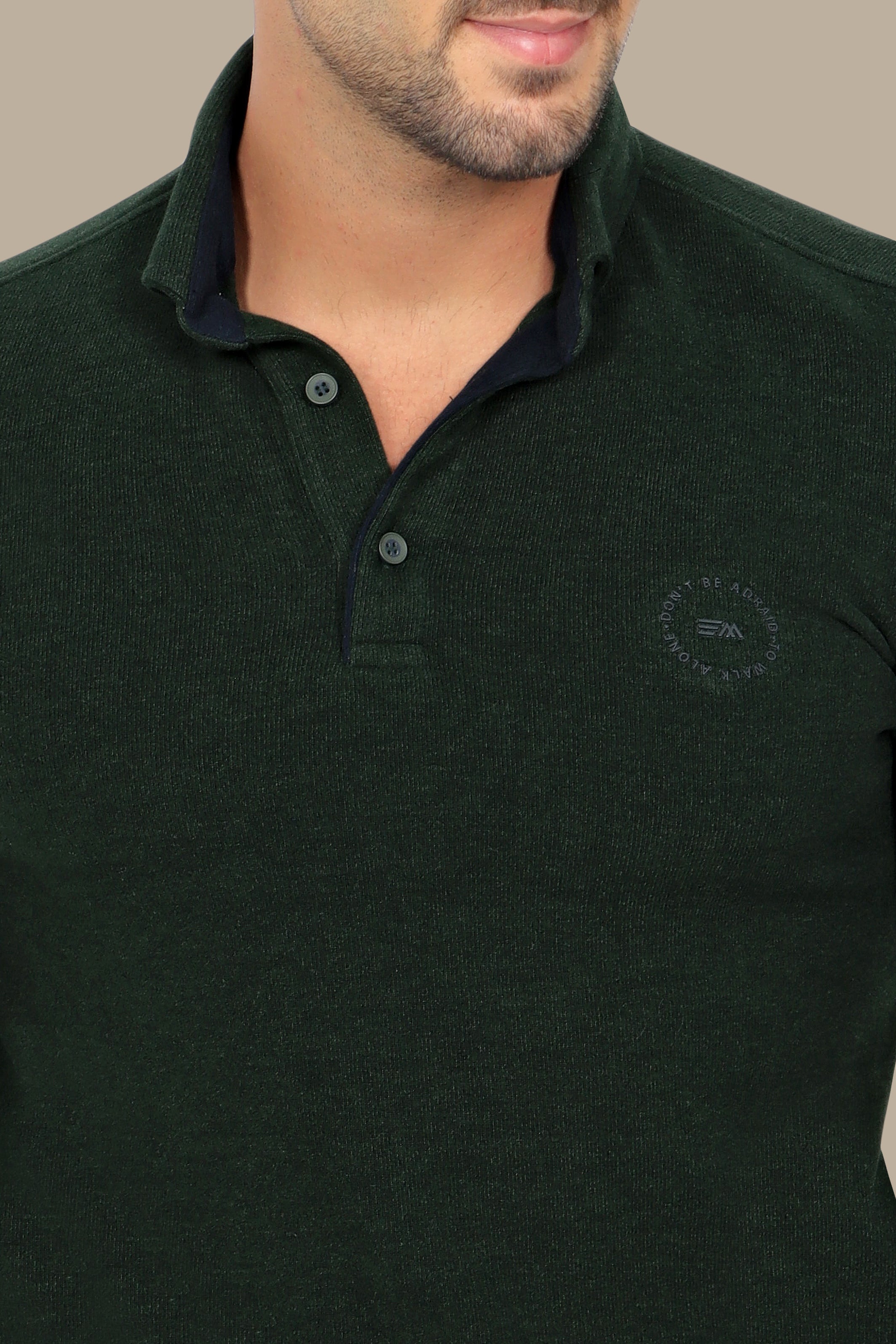 Sleek Elegance: Green Velvet Polo