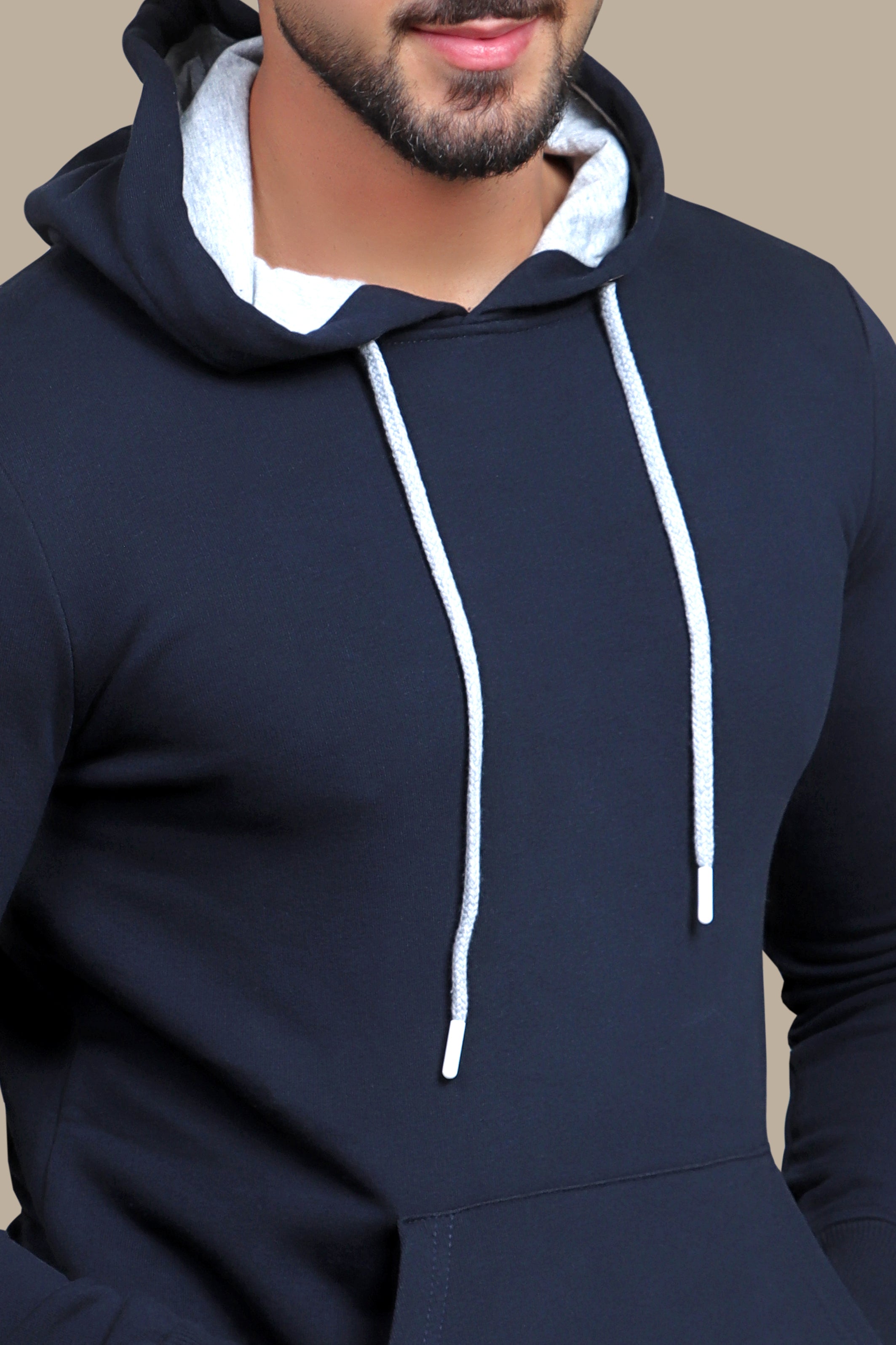 Nautical Ease: Navy Basic Hoodie for Casual Comfort