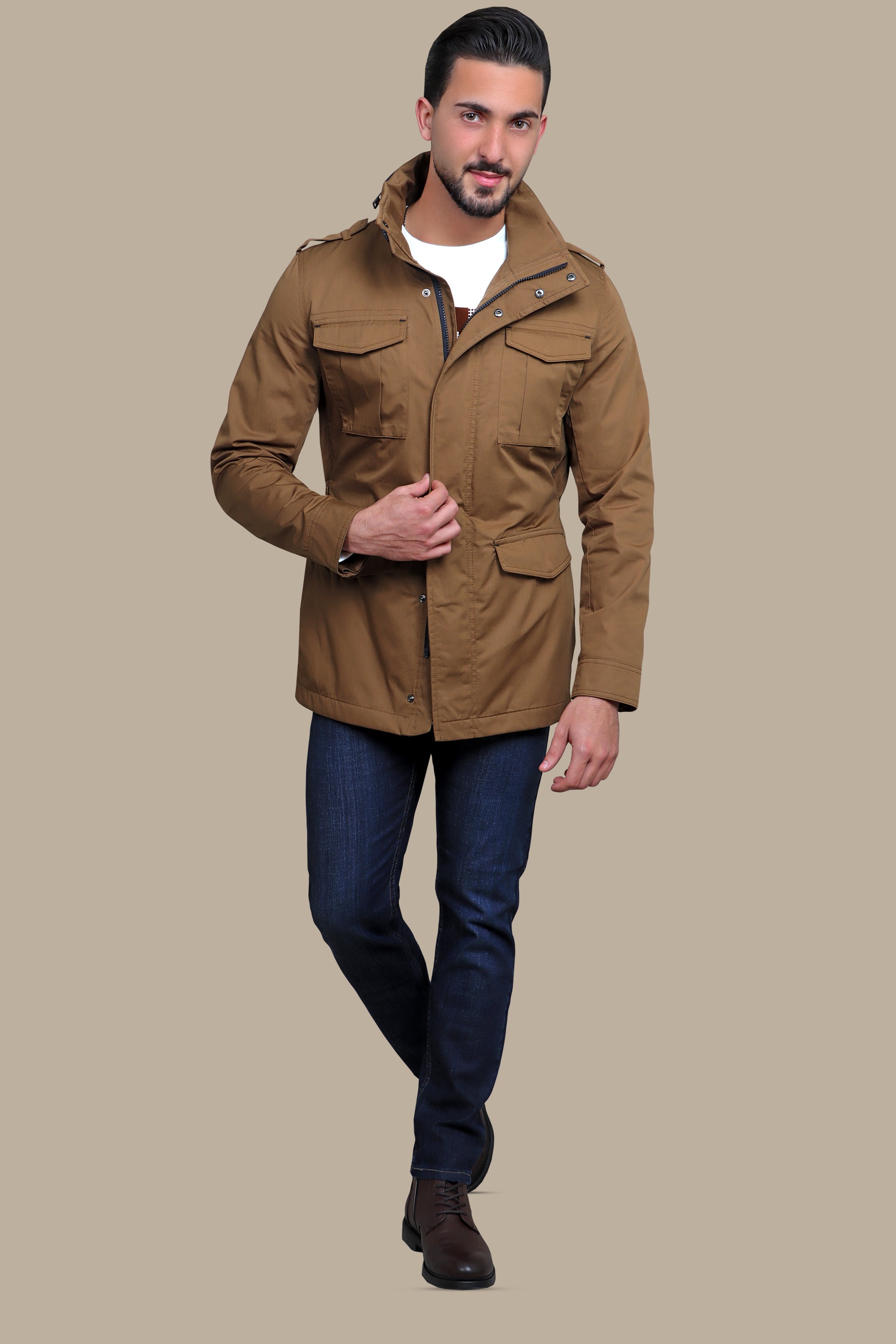 Brown Adventure Safari Jacket: Unleash Your Explorer Spirit