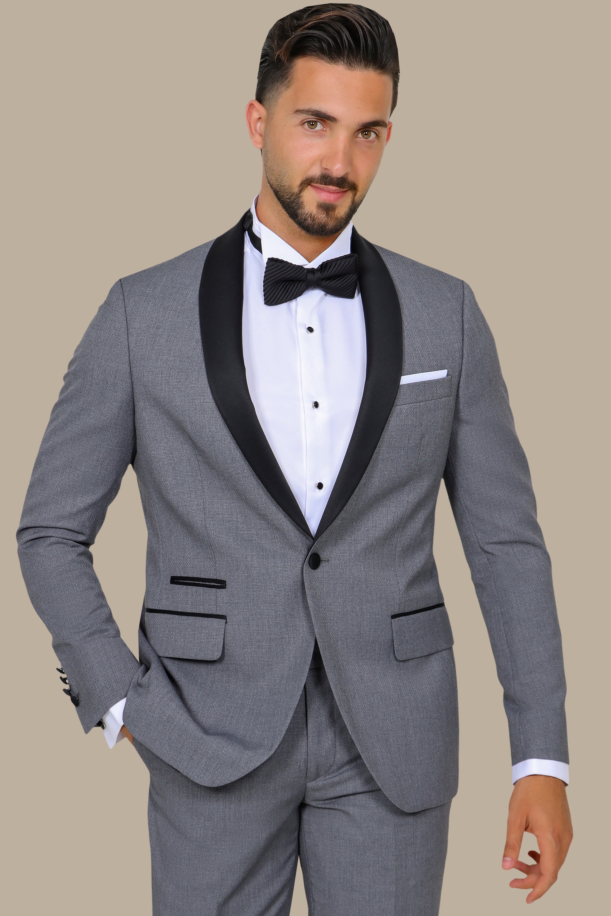 Grey Colchale Structured Tuxedo