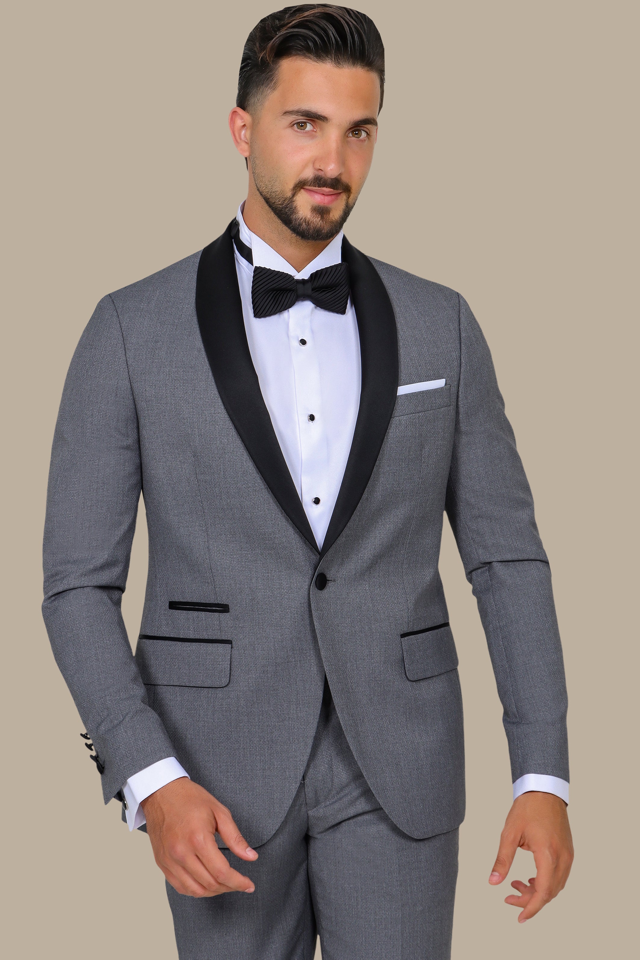 Grey Colchale Structured Tuxedo