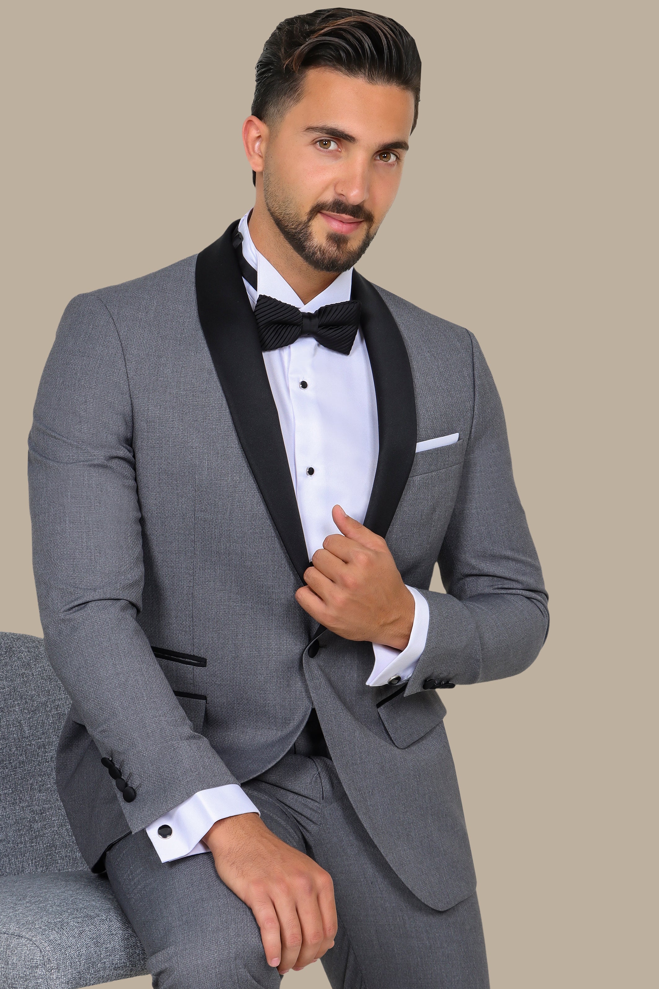 Grey Colchale Structured Tuxedo