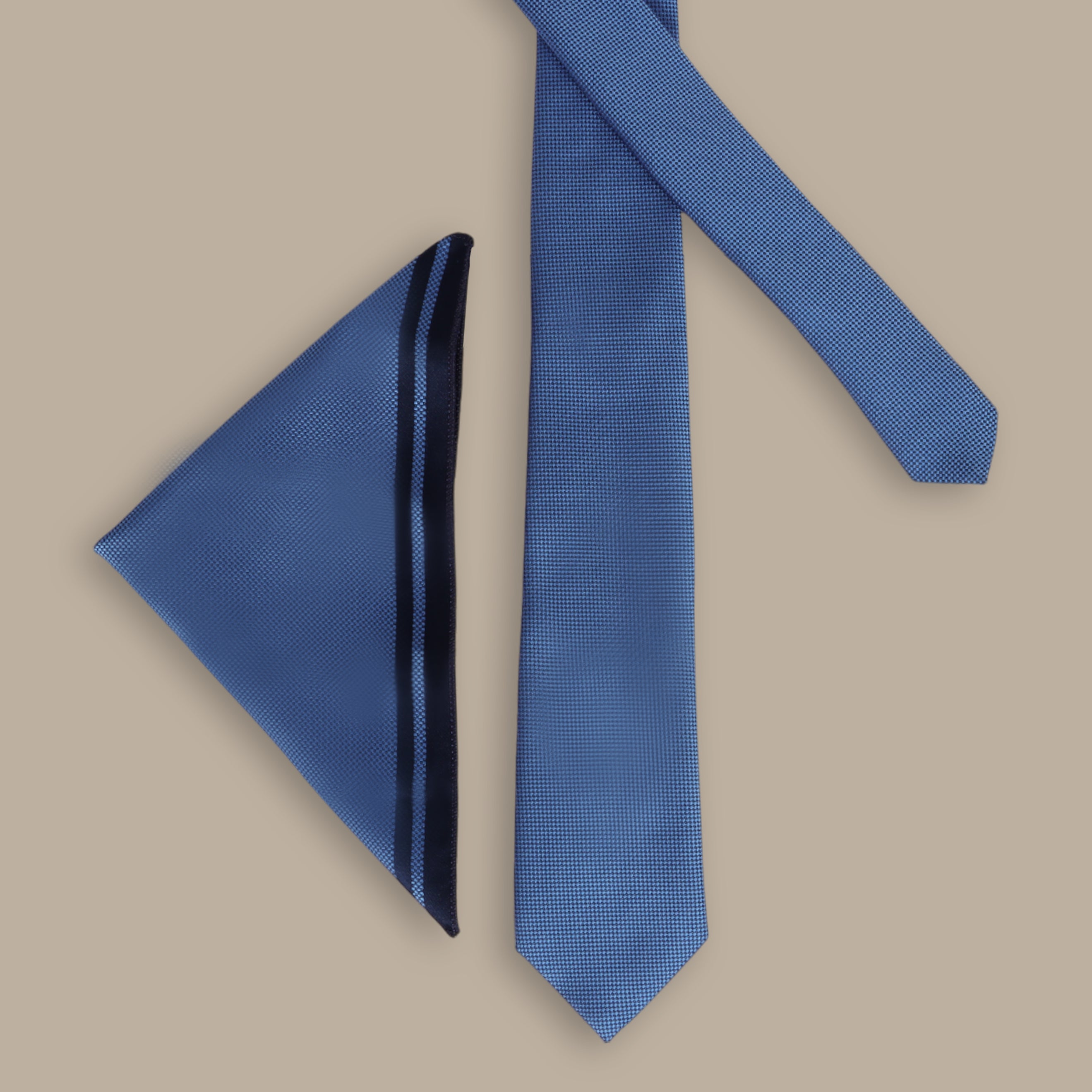 Structured Tie Set - Solid Blue