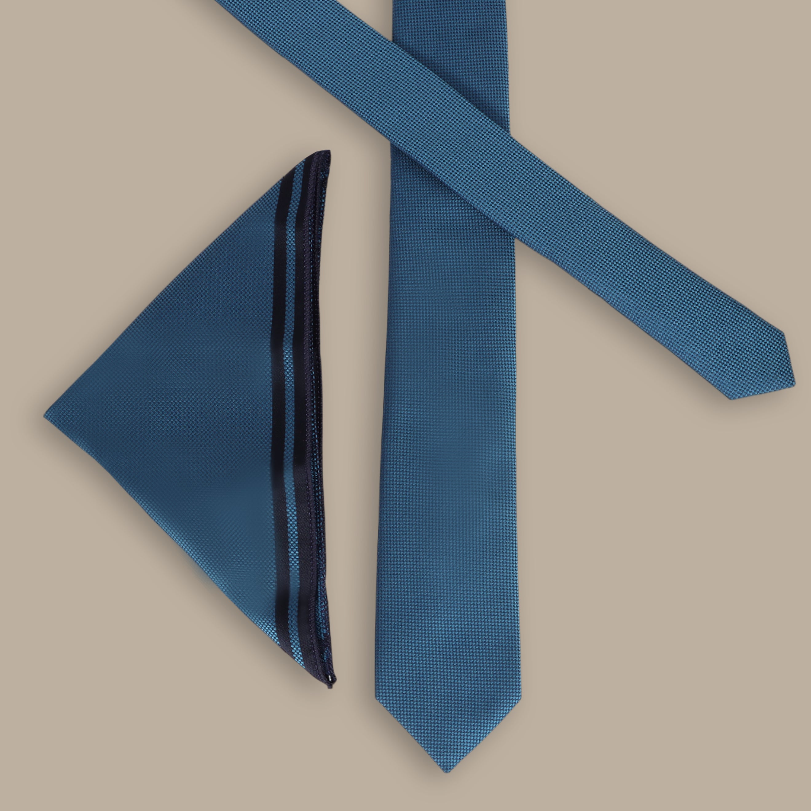 Tie Structure Set in Solid Blue