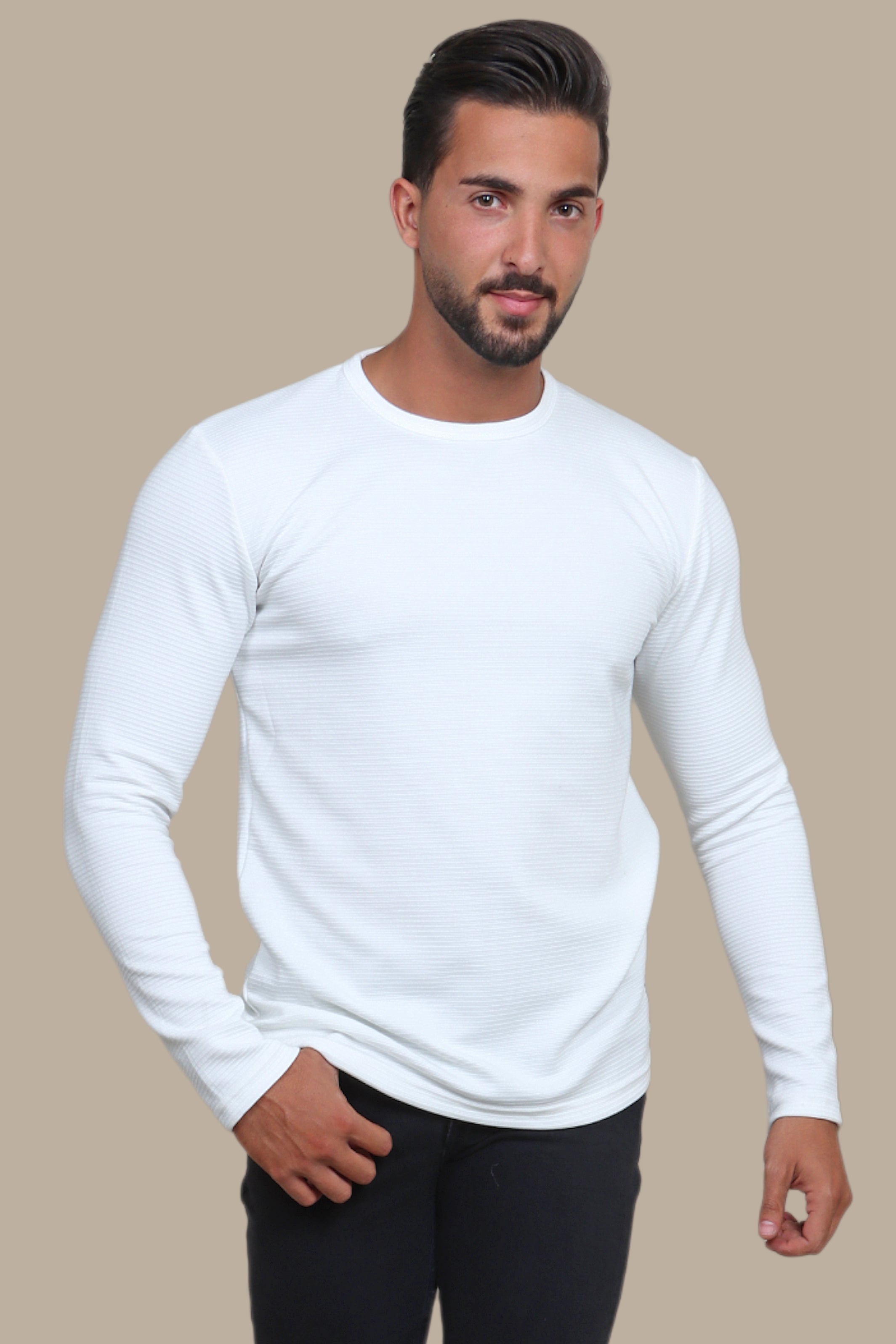 Timeless White Ribbed Sweater