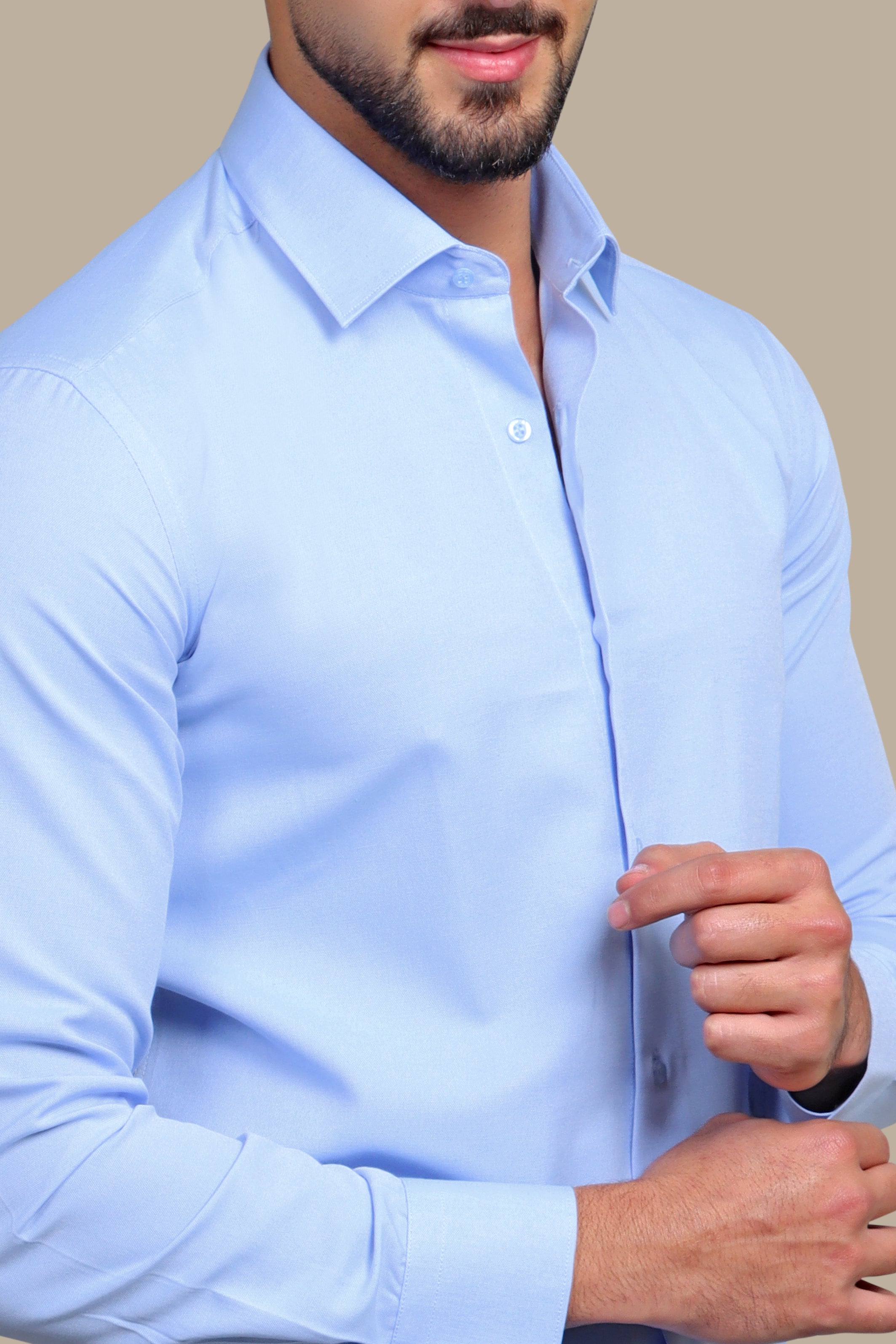 Blue Horizon: Chambray Slim Fit Shirt for Effortless Elegance