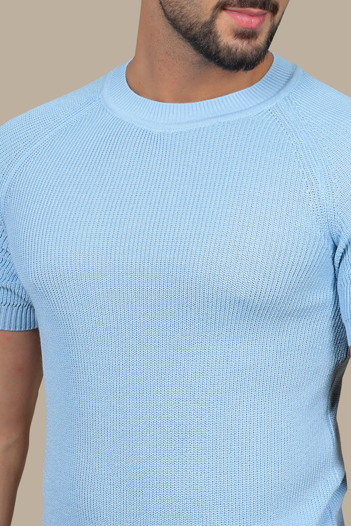 Knitted Round Neck T-Shirt
