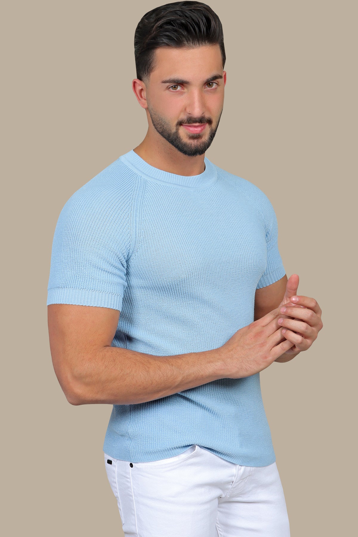 Knitted Round Neck T-Shirt