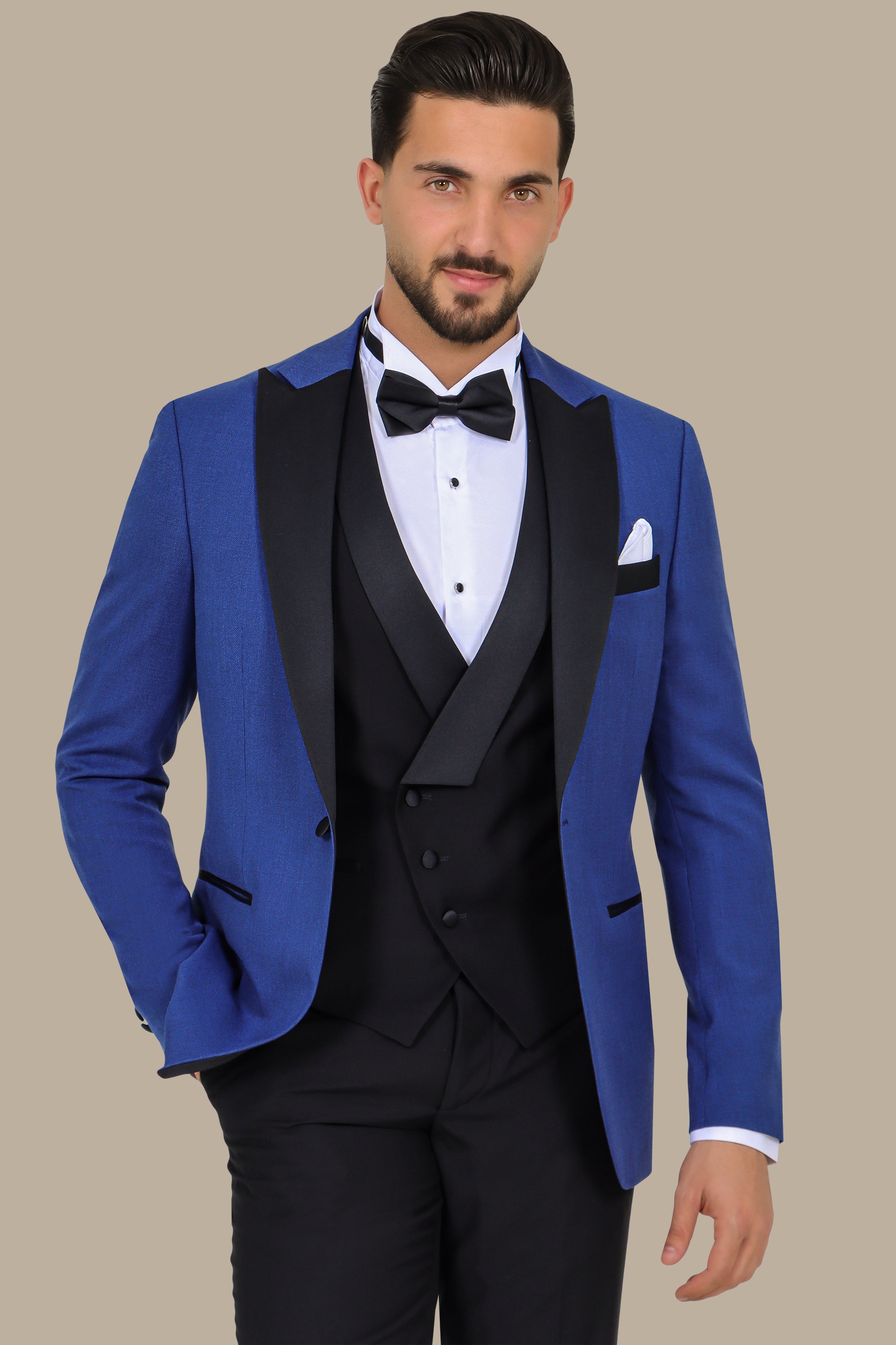 Indigo Chic: Pique Peak 3-Piece Tuxedo