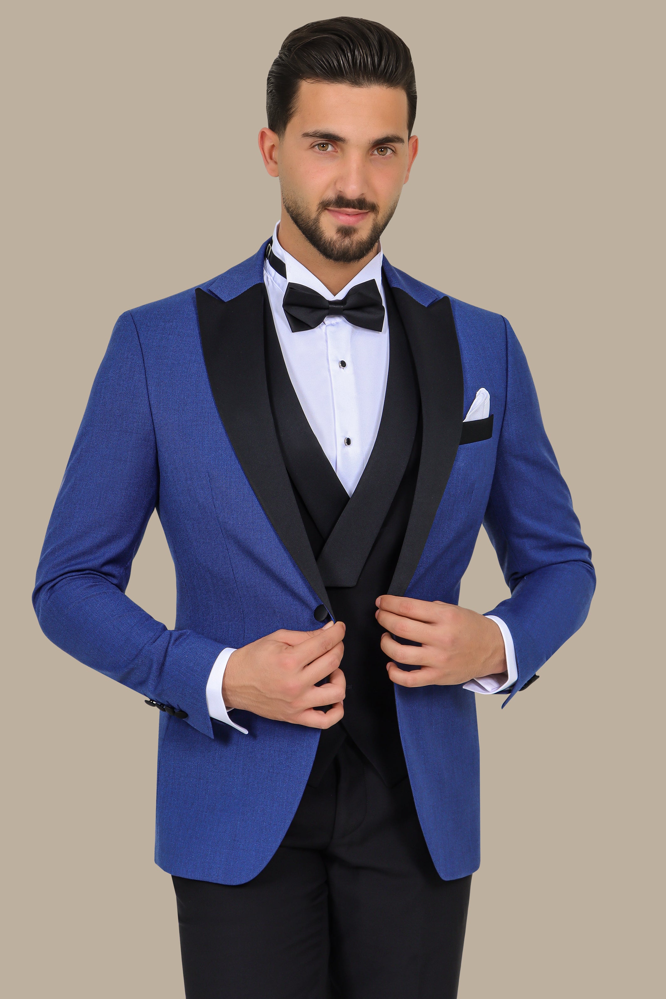 Indigo Chic: Pique Peak 3-Piece Tuxedo