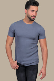 Urban Edge: Black Ripped Vertical Round Neck T-shirt