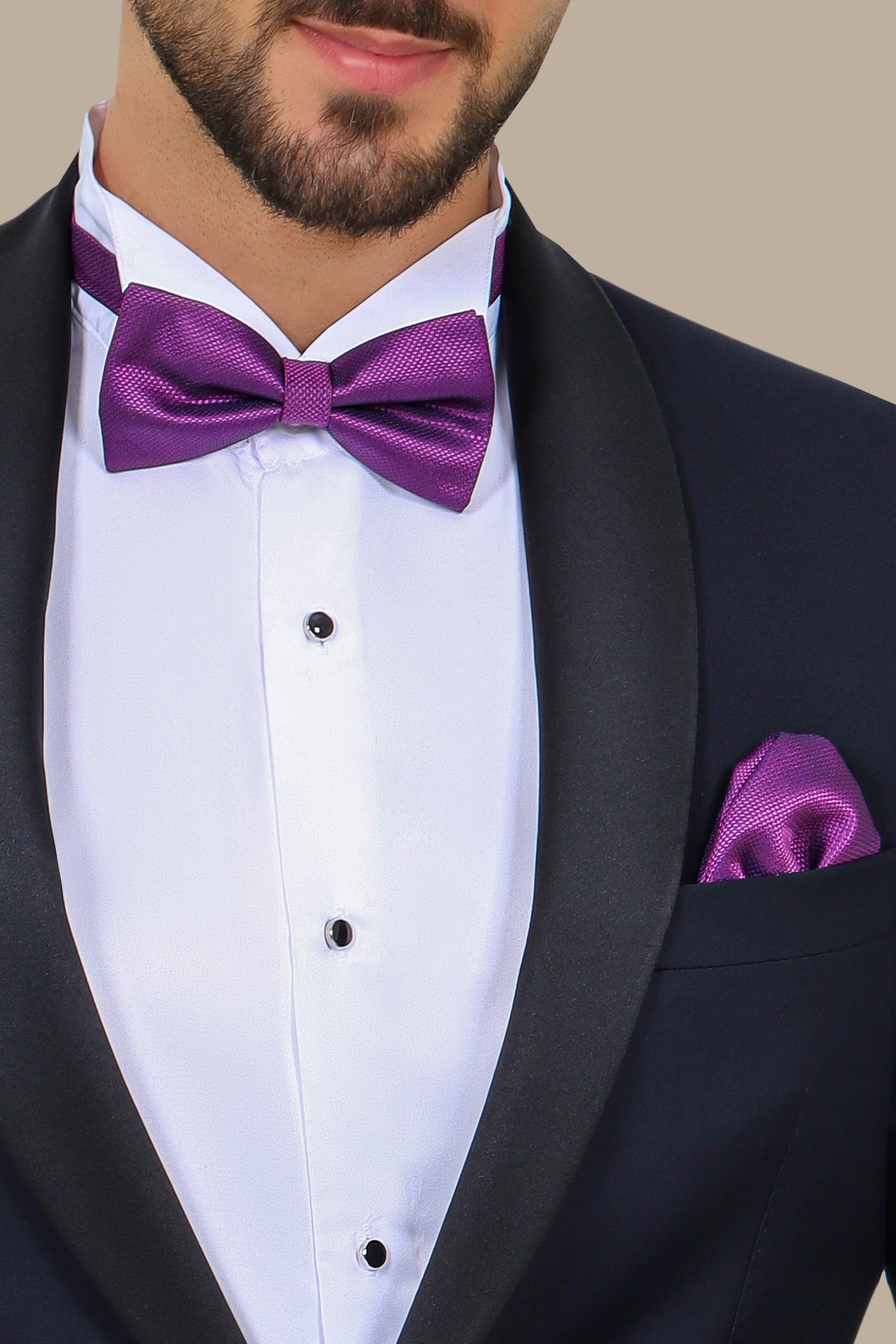 Navy and Black Shawl Lapel Tuxedo