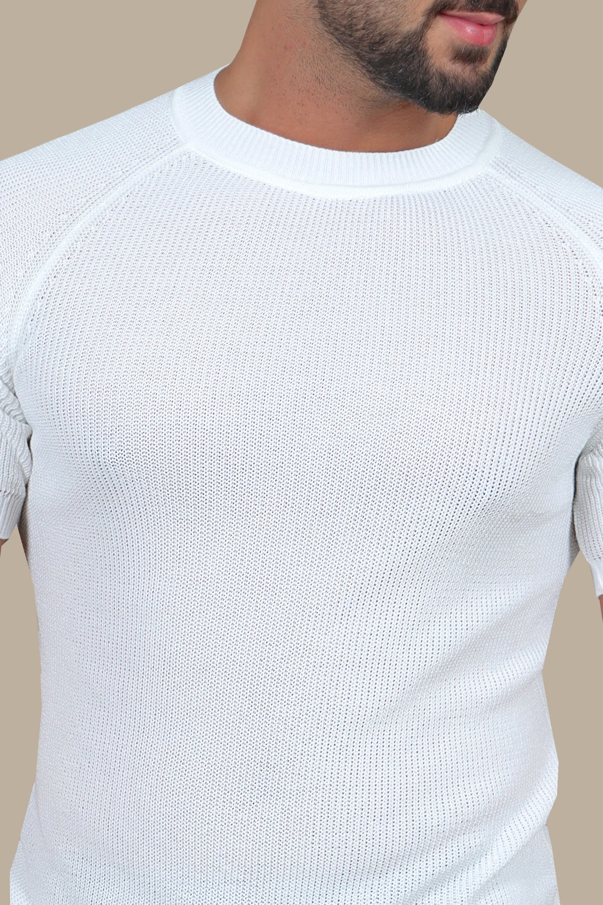 Knitted Round Neck T-Shirt