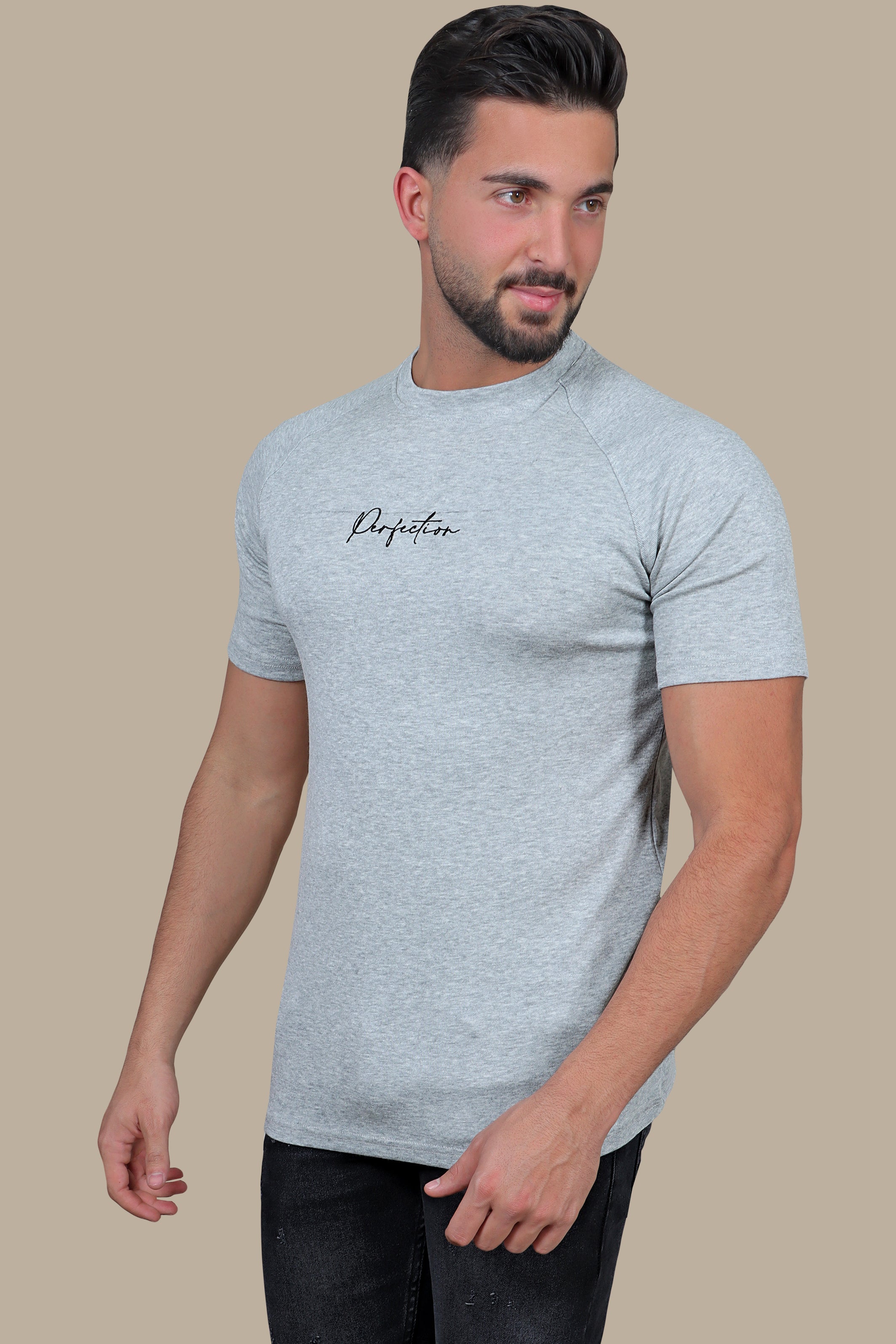 Grey Mirage: Printed Perfection T-Shirt