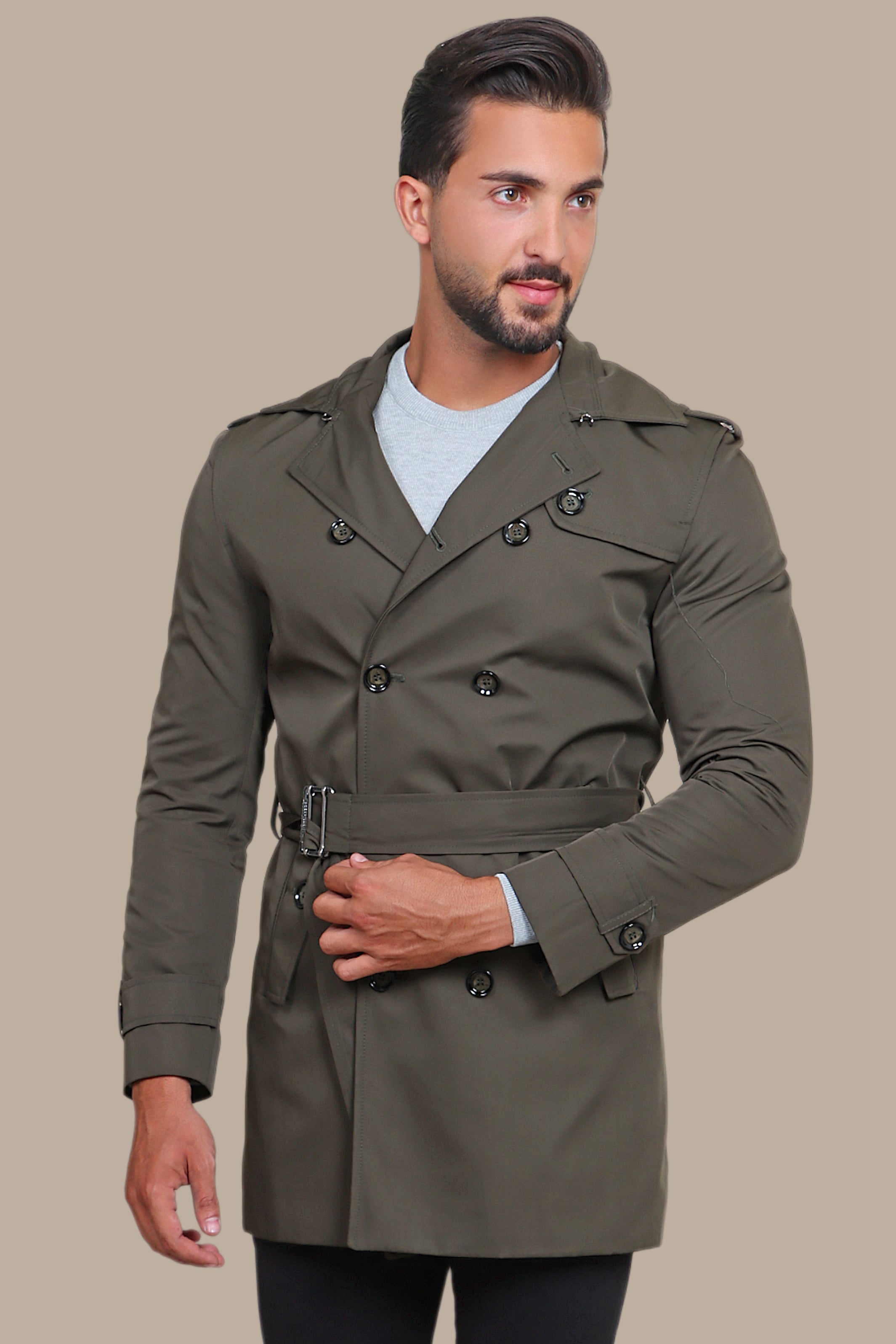 Olive Drab Defender: The Ultimate Trench Coat for Military Style