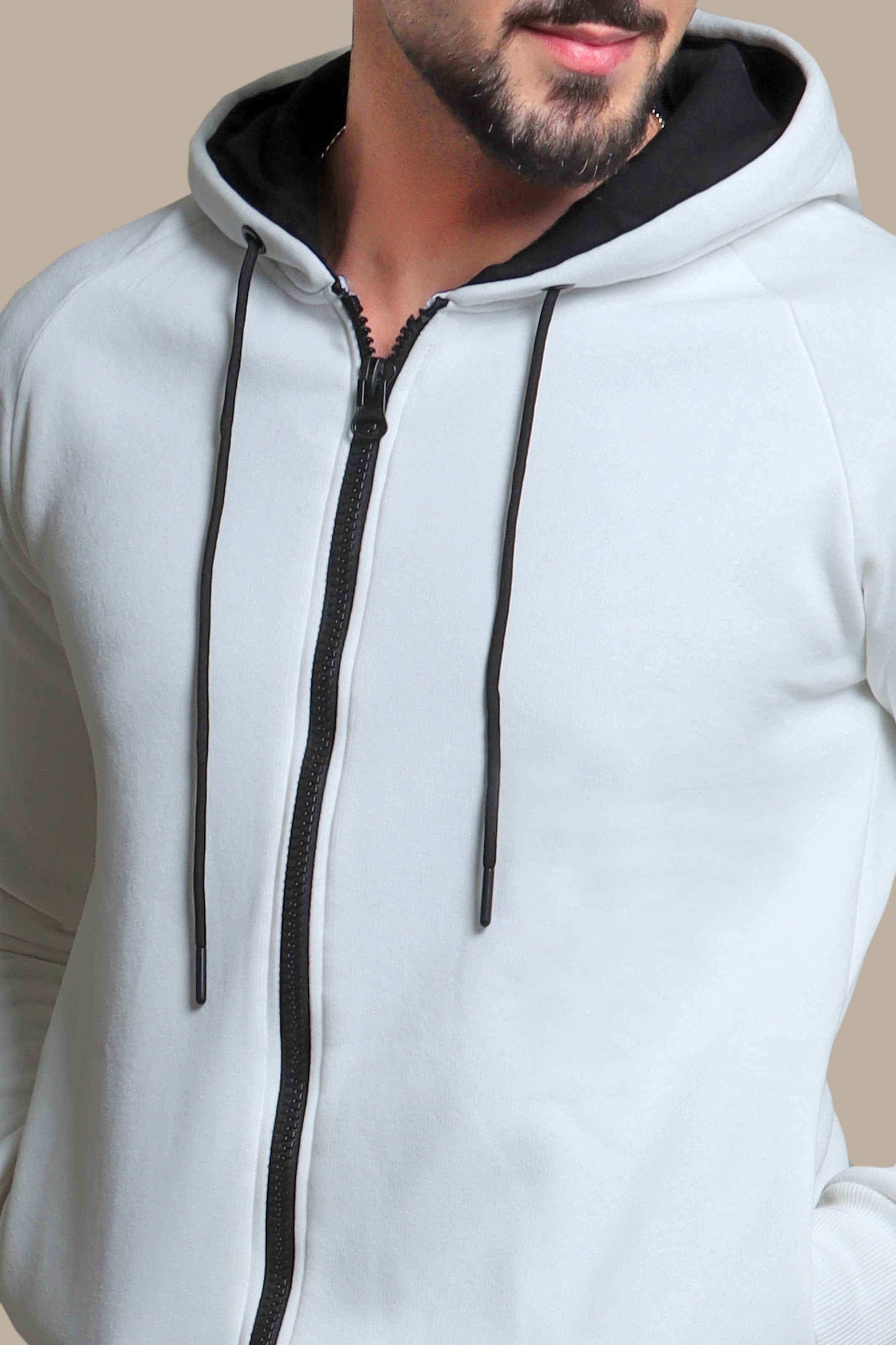 Pure Comfort: White Hooded Fleece Sweatshirt