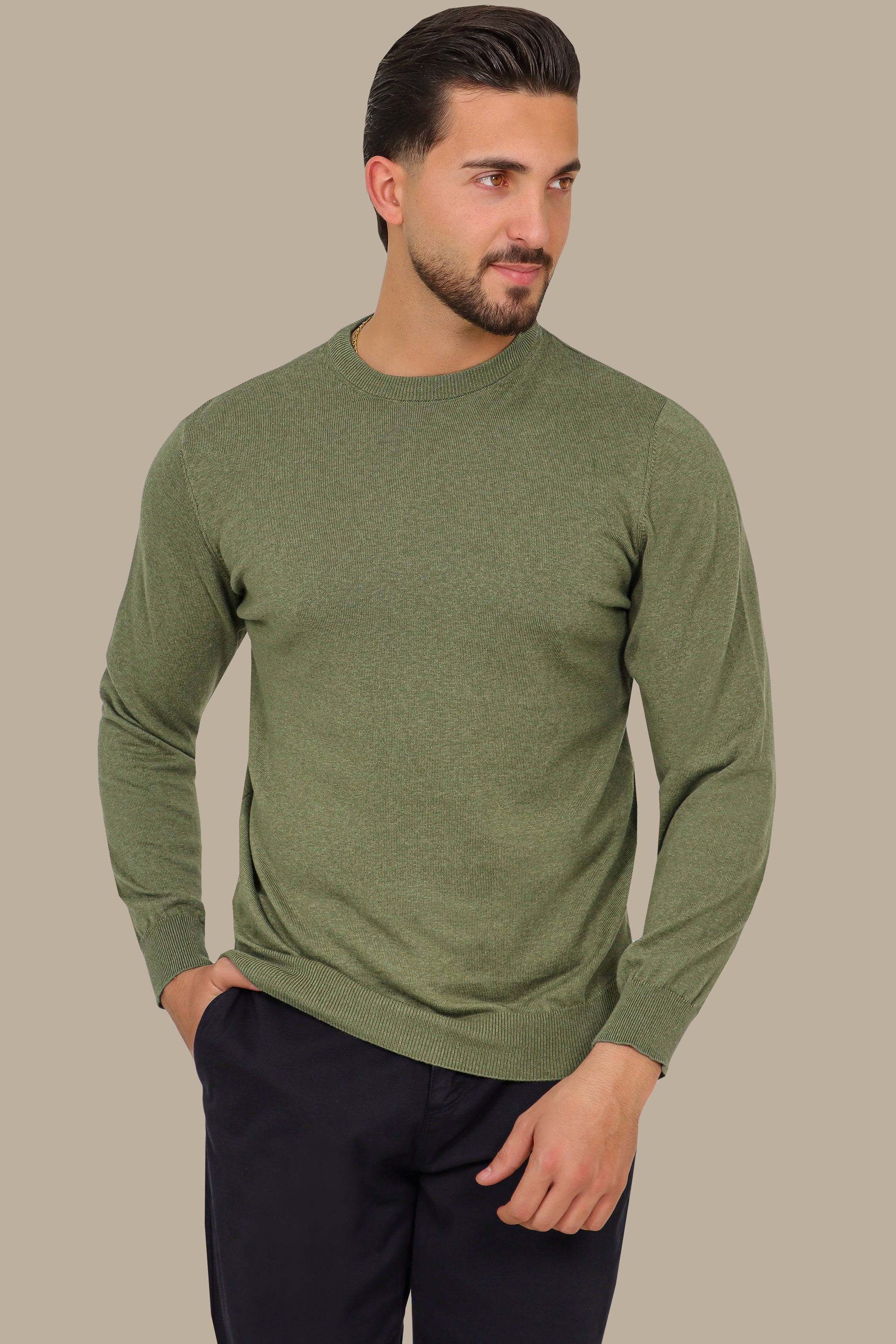 Light Green Round Neck Sweater