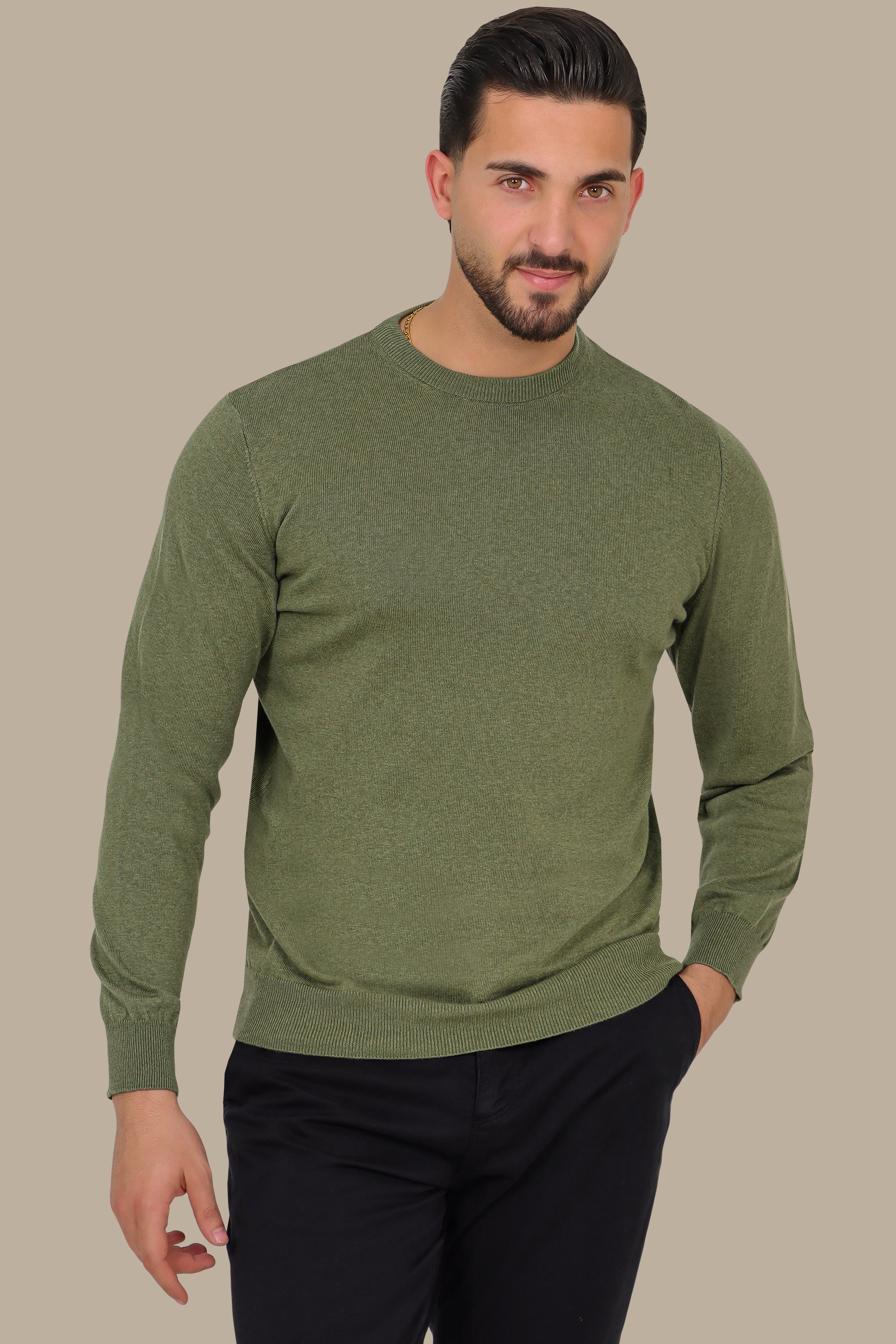 Light Green Round Neck Sweater