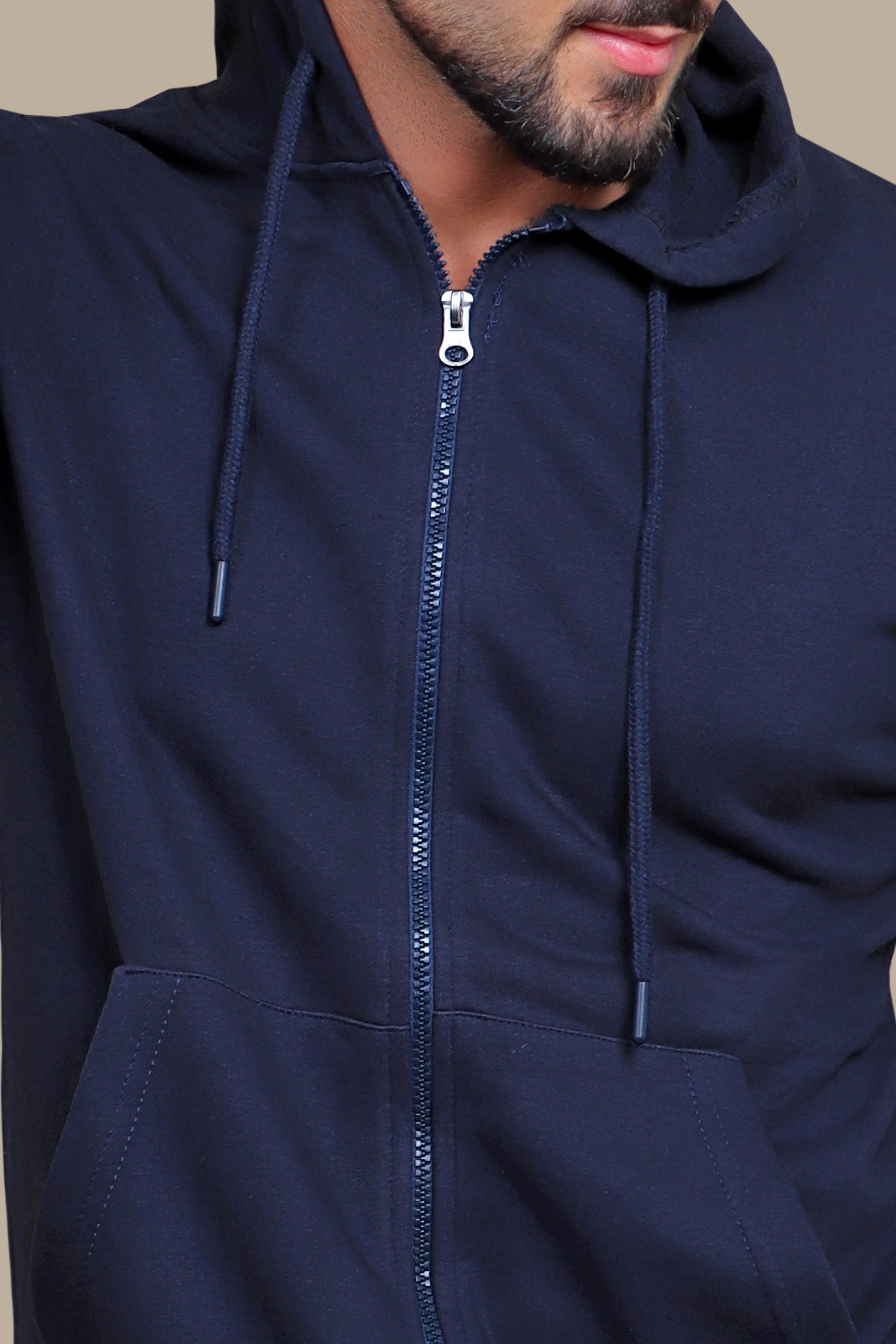 Navy Classic: Plain Basic Hoody Sweatshirt