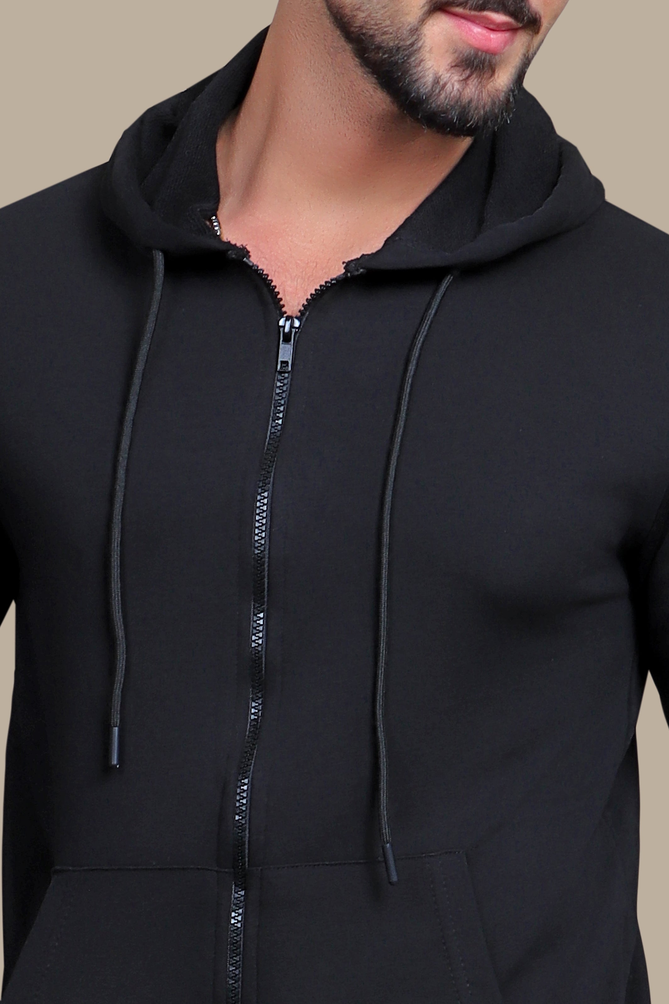 Timeless Elegance: Black Plain Basic Hoody