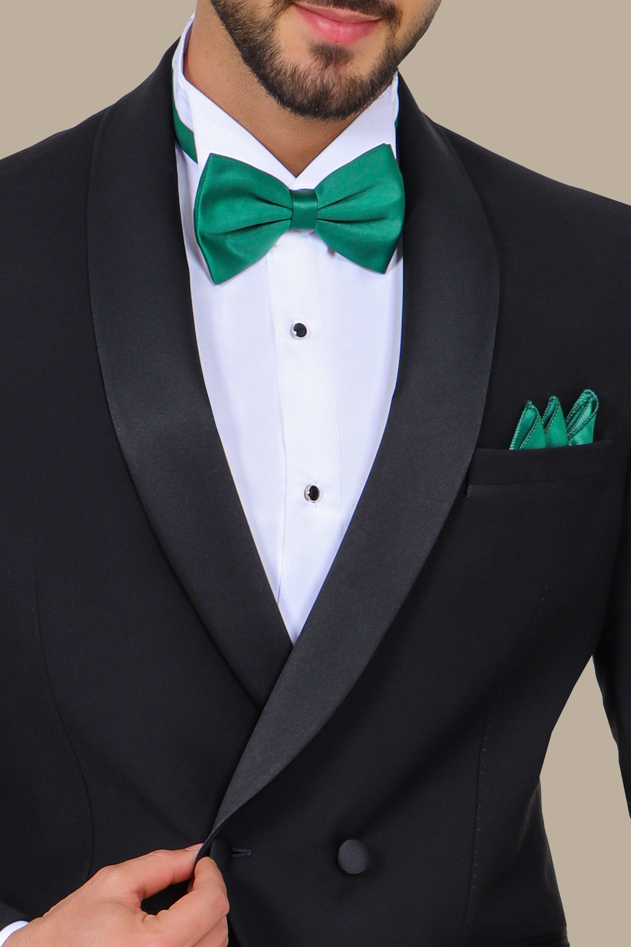 Black Double-Breasted Tuxedo with Shawl Collar