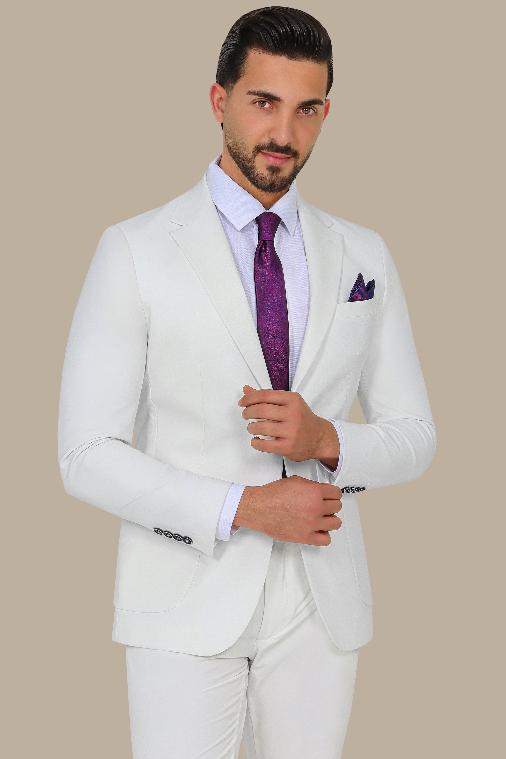 White Canvas: The Plain Patch Pocket Travel Suit