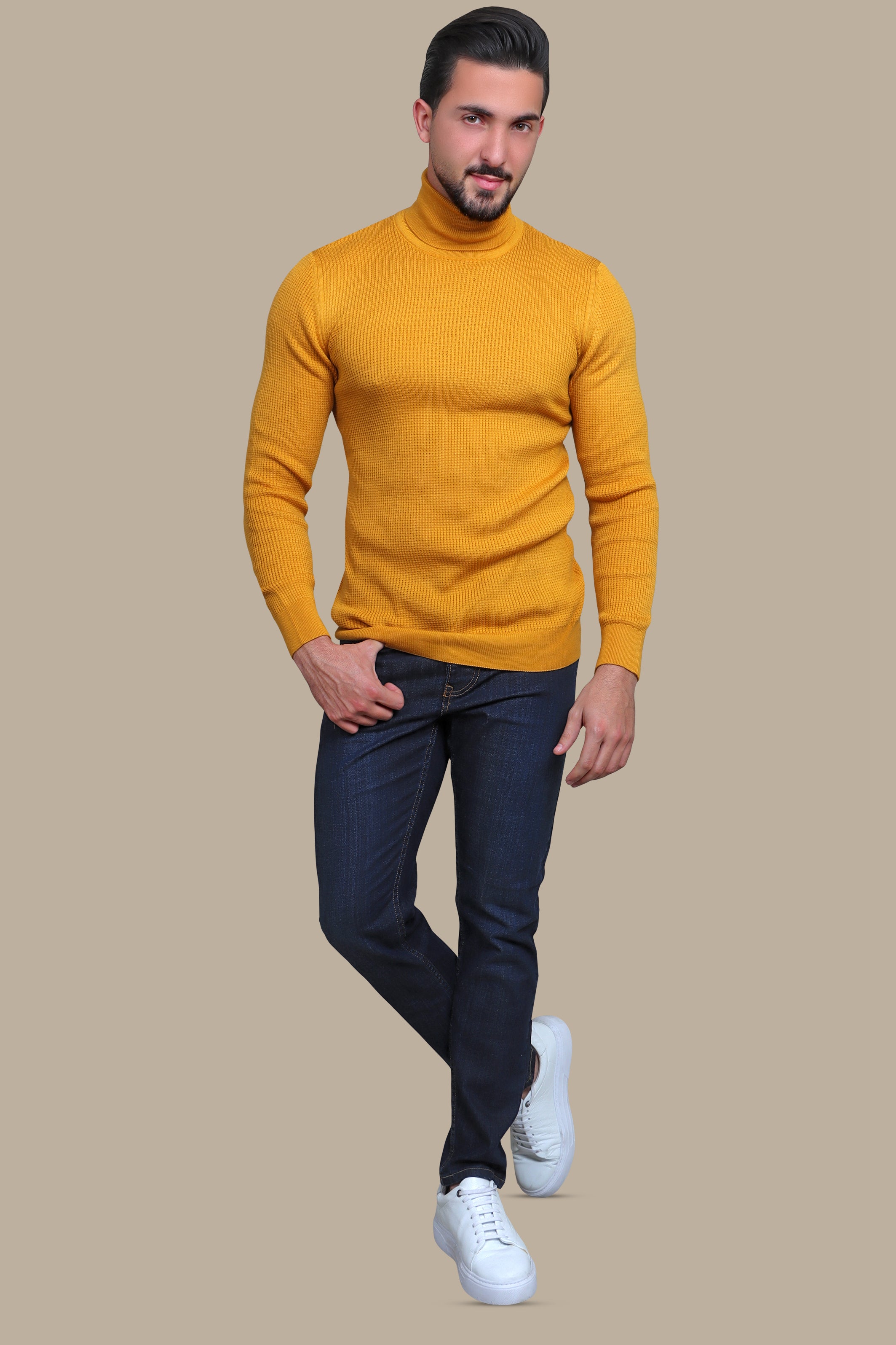 Mustard Turtle Neck Structured Sweater: A Cozy Must-Have