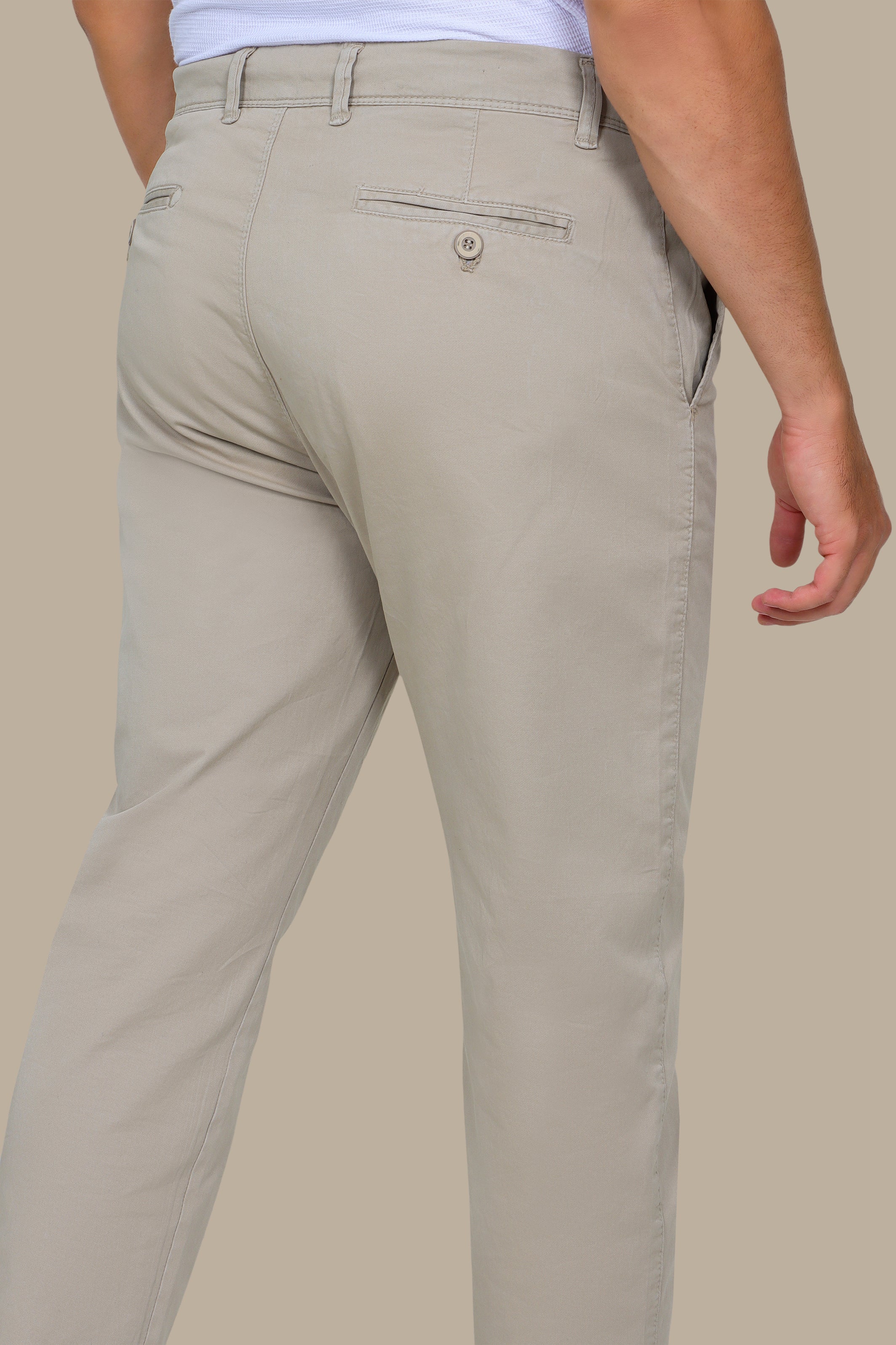 Light Beige Plain Chinos