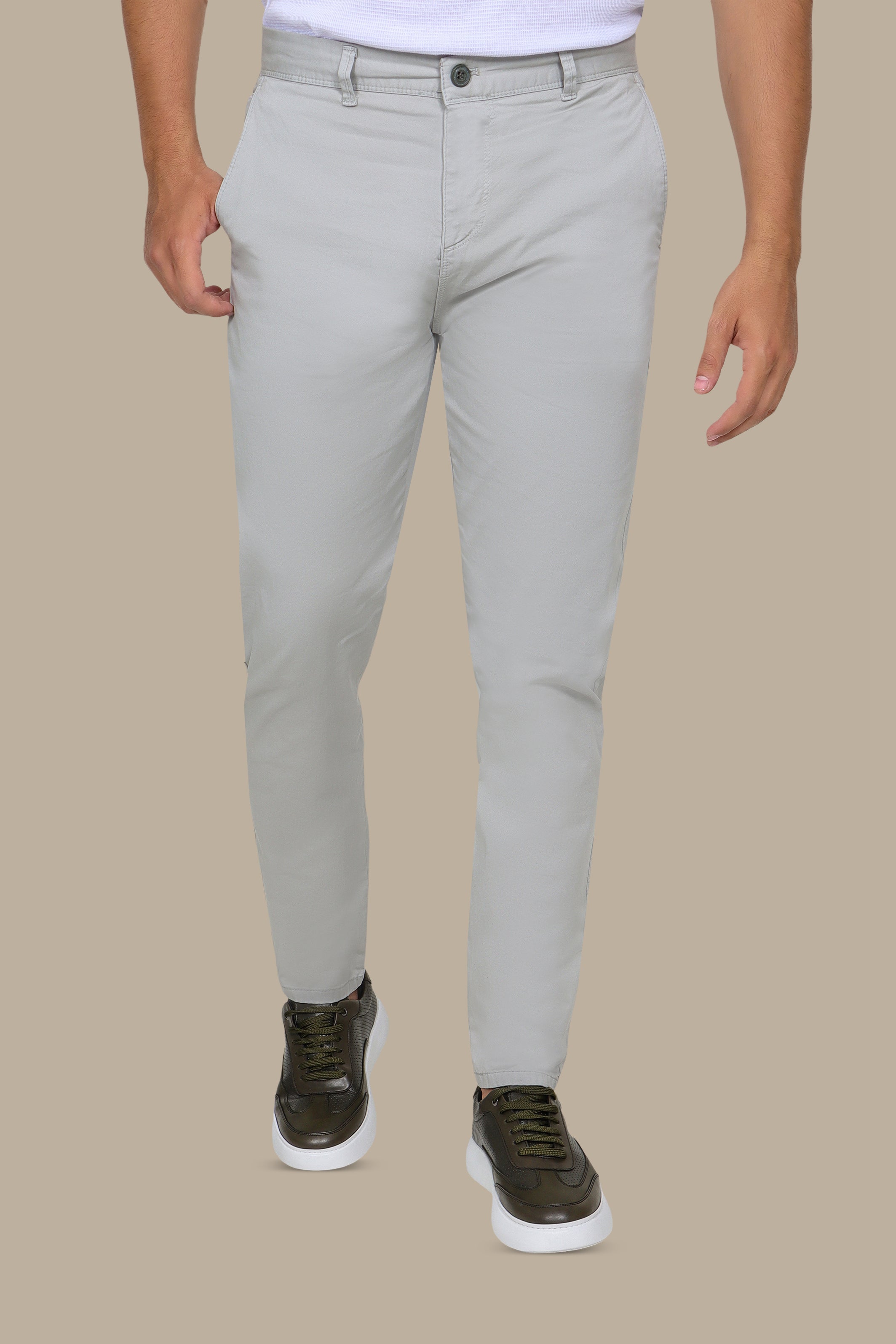 Light Grey Plain Chinos