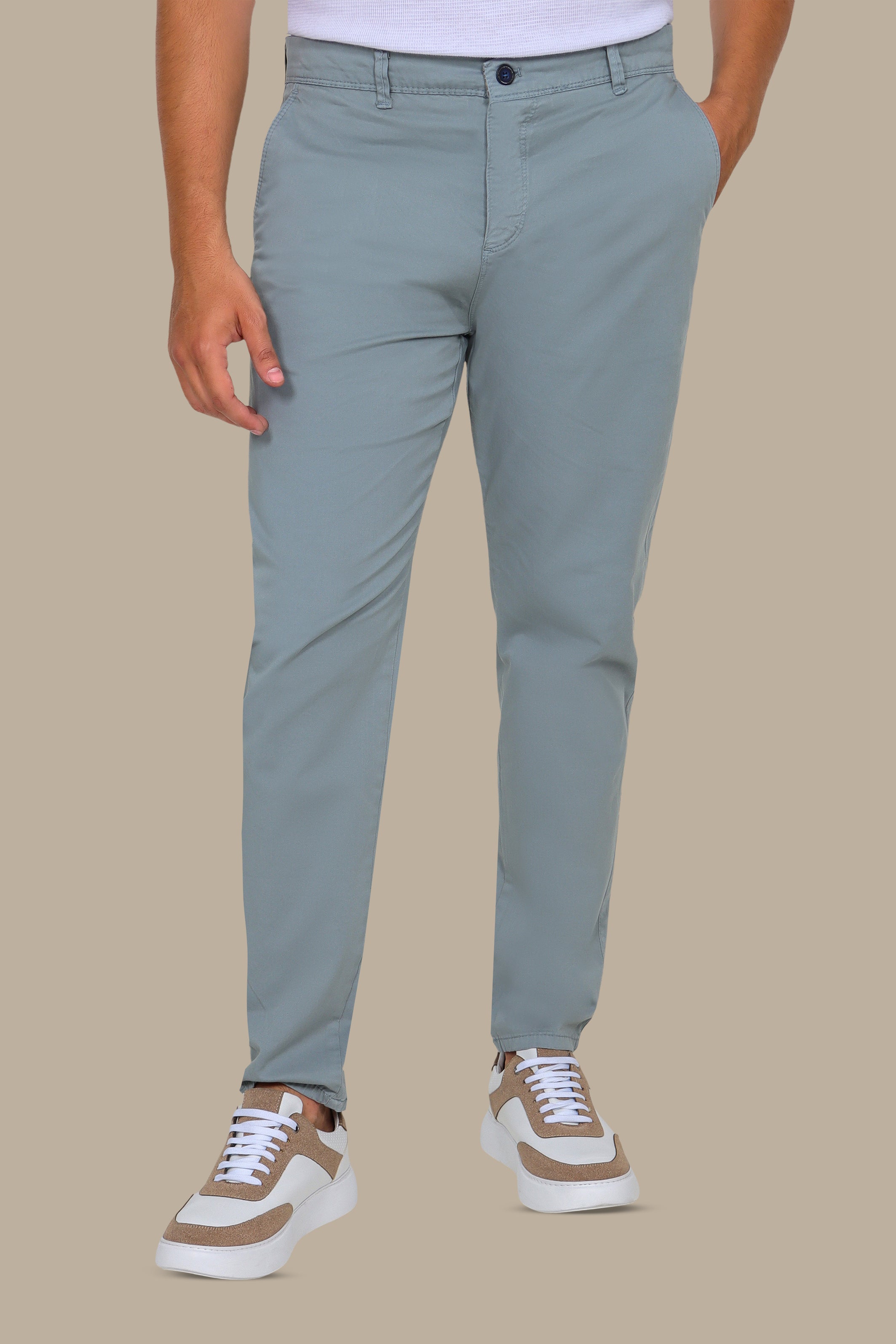 Light Petrol Plain Chinos