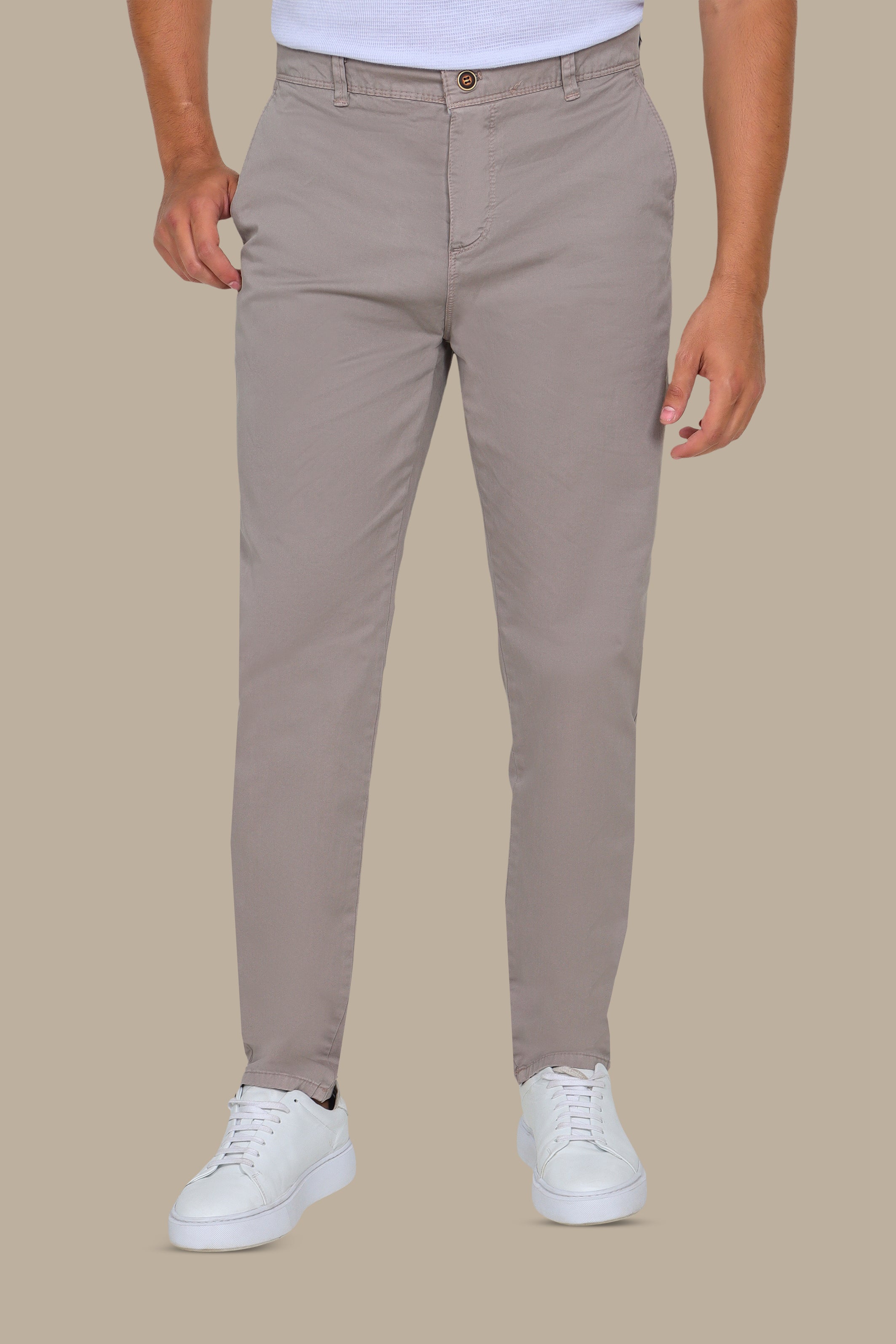 Light Brown Plain Chino Pants