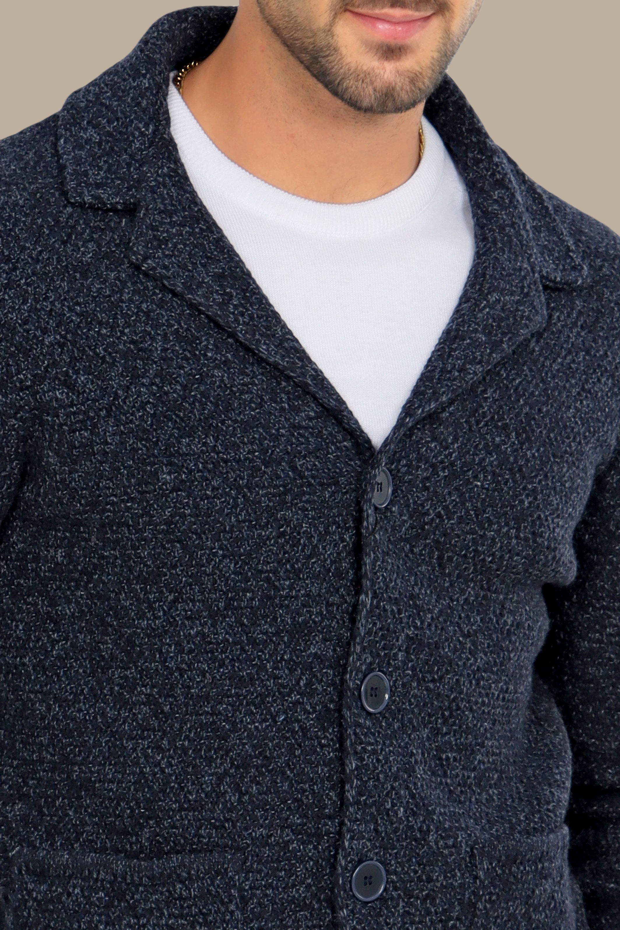 Soft Touch: Blue Mercerized Cotton Cardigan