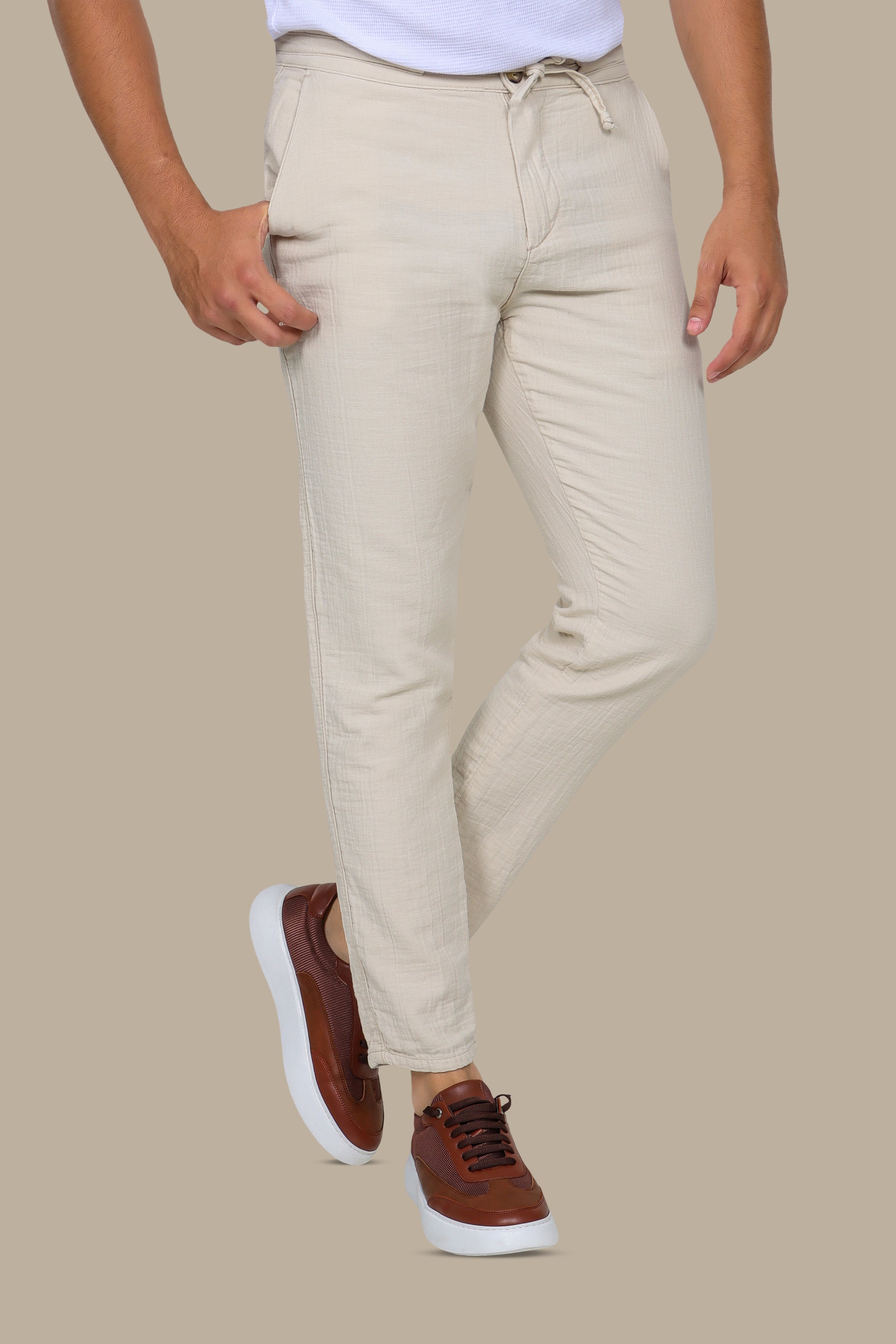 Classic Beige Linen Pant