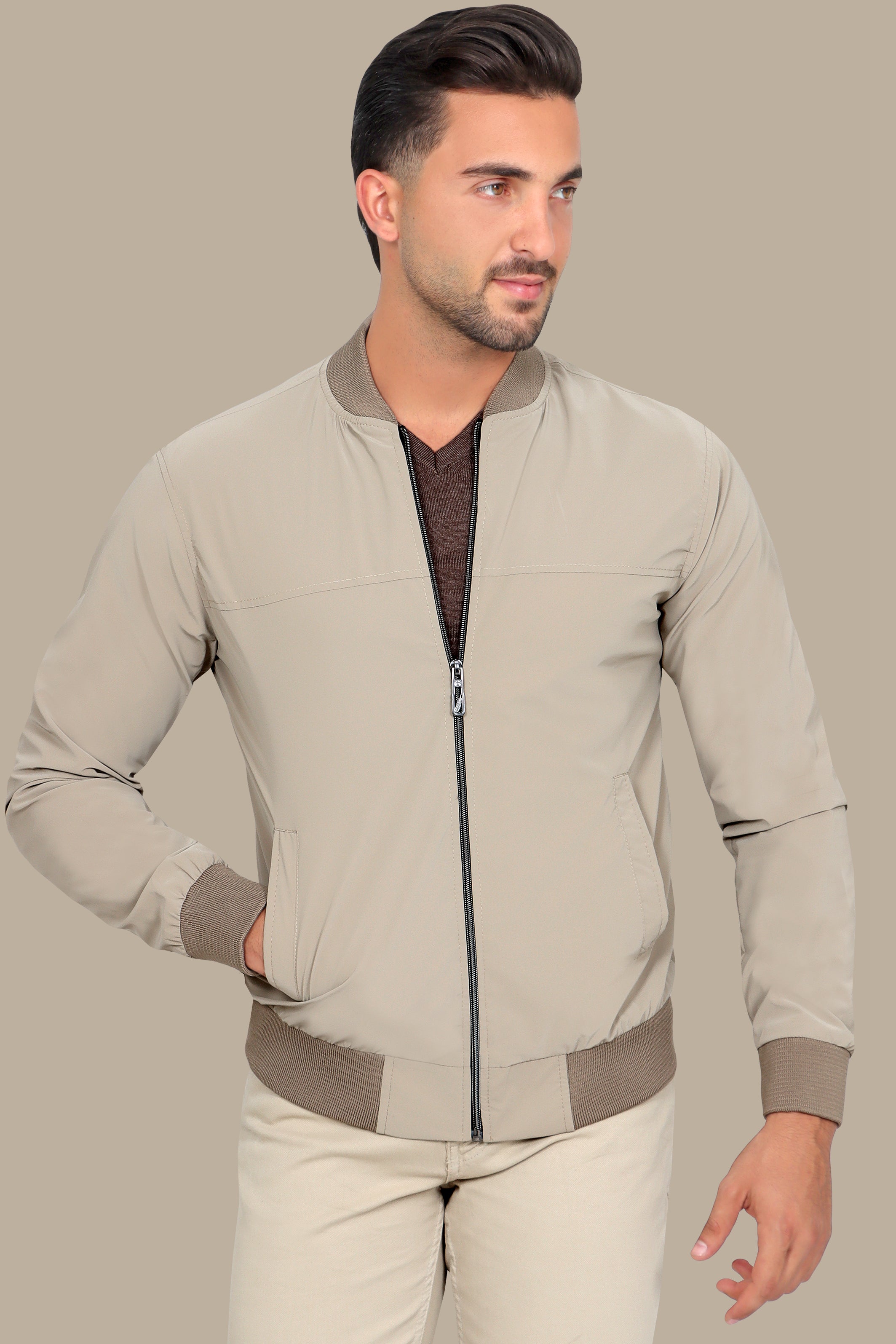 Light Brown Waterproof Blouson – Stylish & Practical