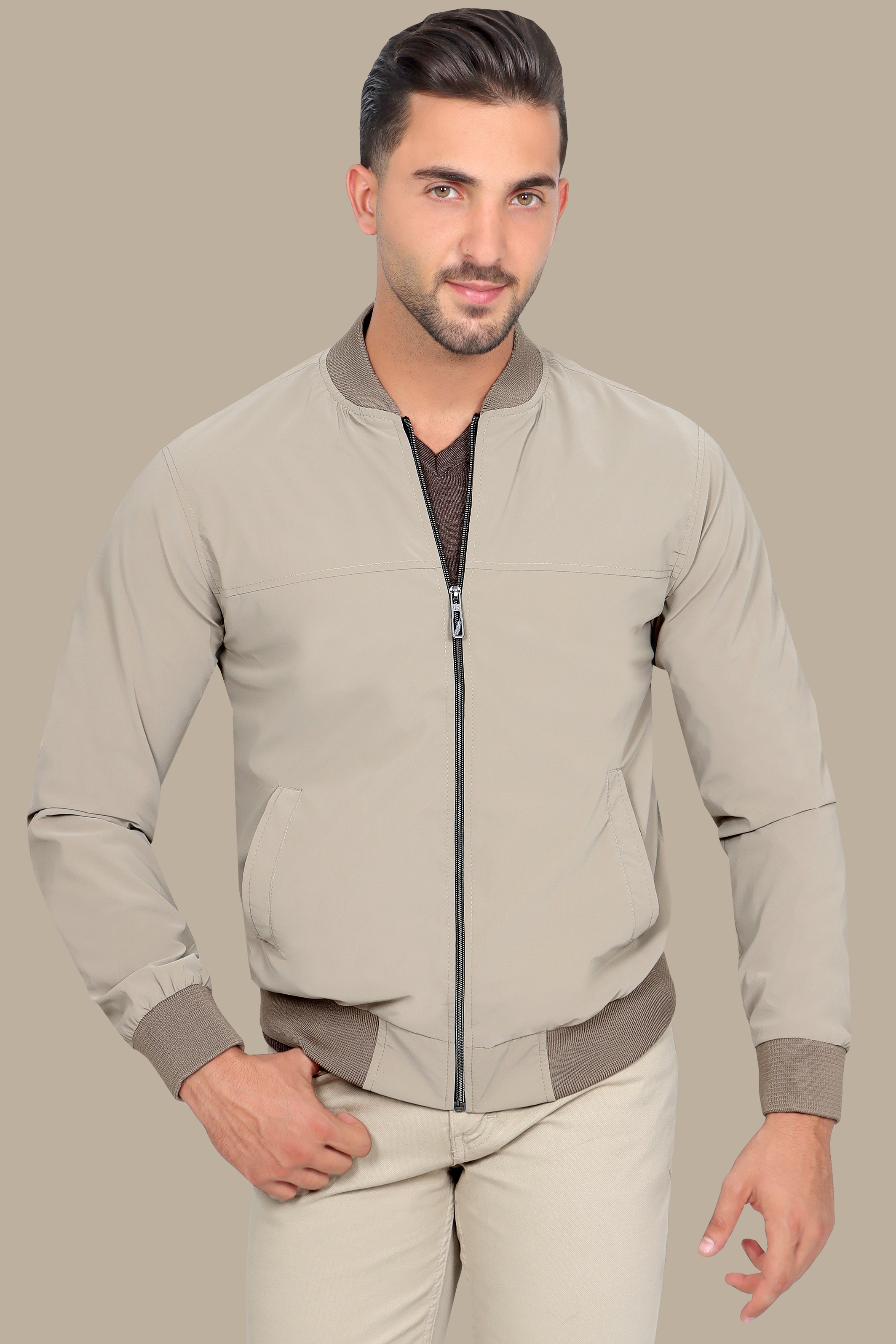 Light Brown Waterproof Blouson – Stylish & Practical