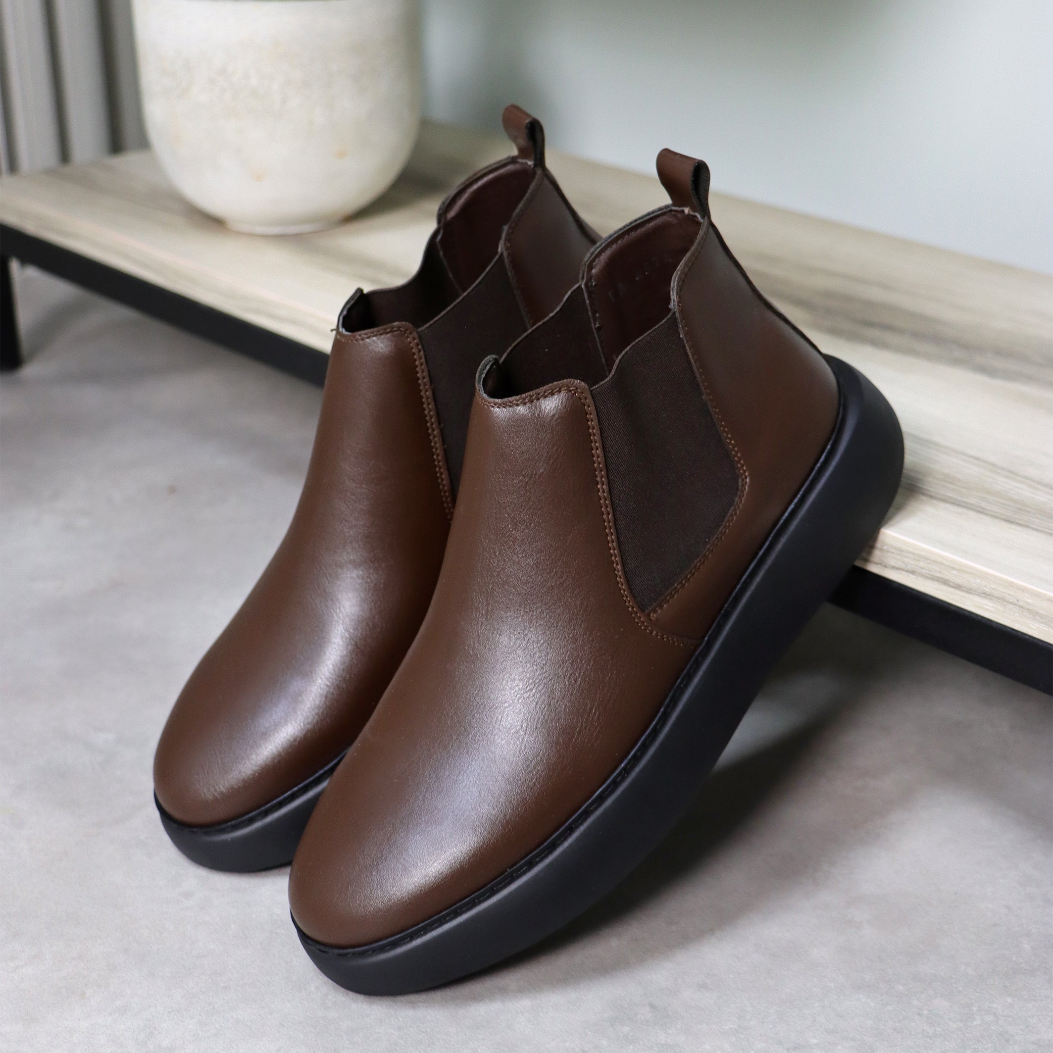 Casual Ankle Boots – Brown
