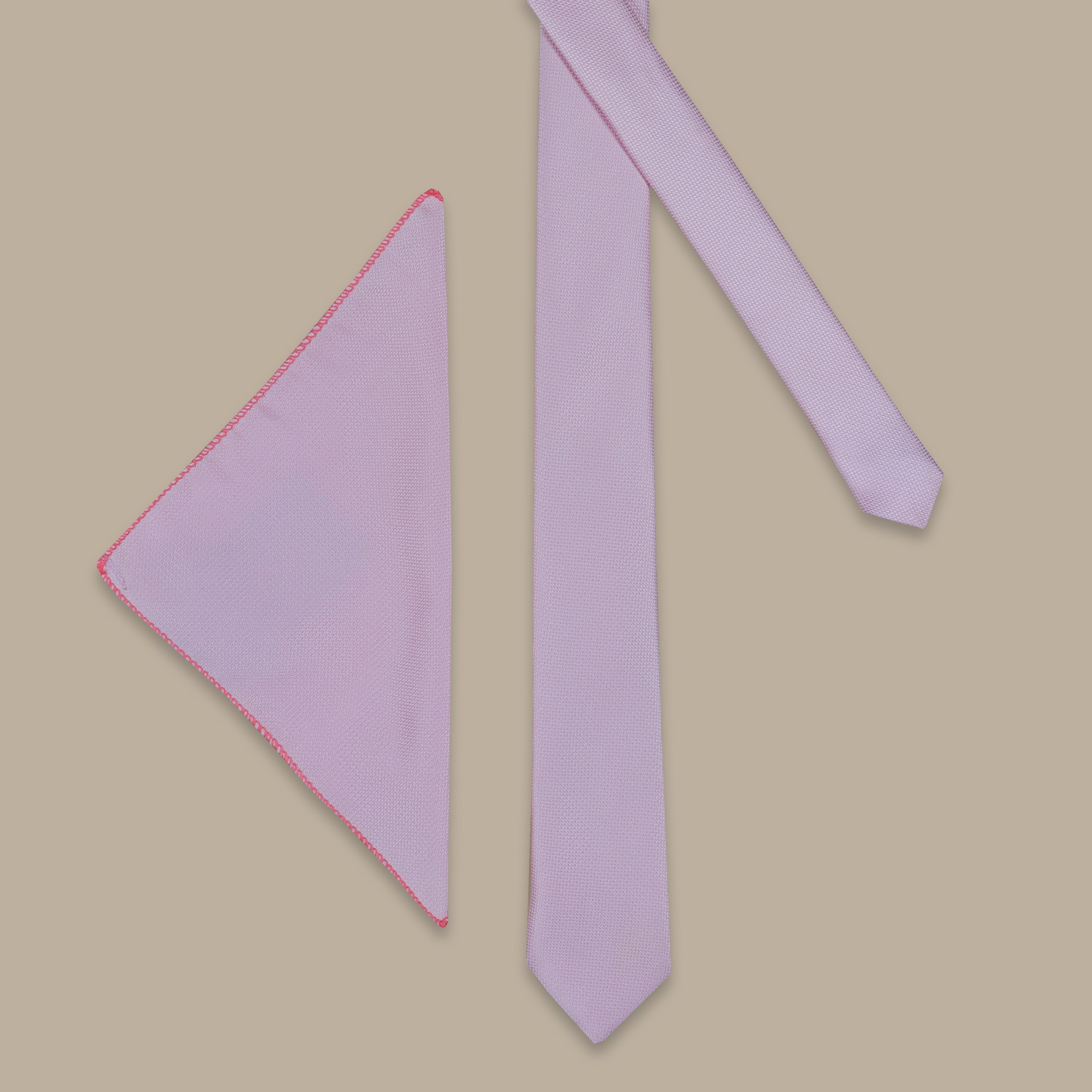 Pink Piqué Slim Fit Tie – 2 Pieces