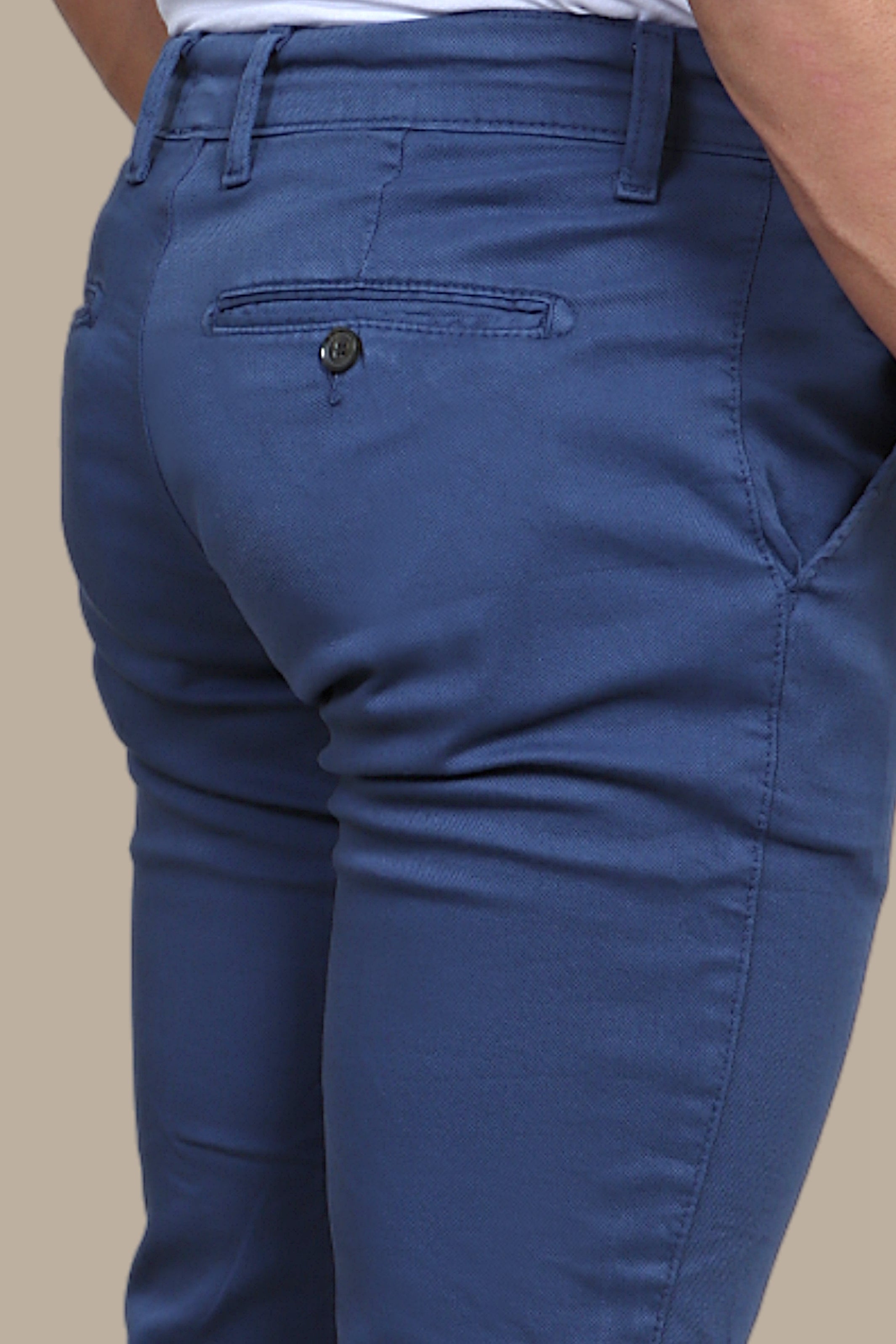 Light Blue Slim Fit Oxford Chinos