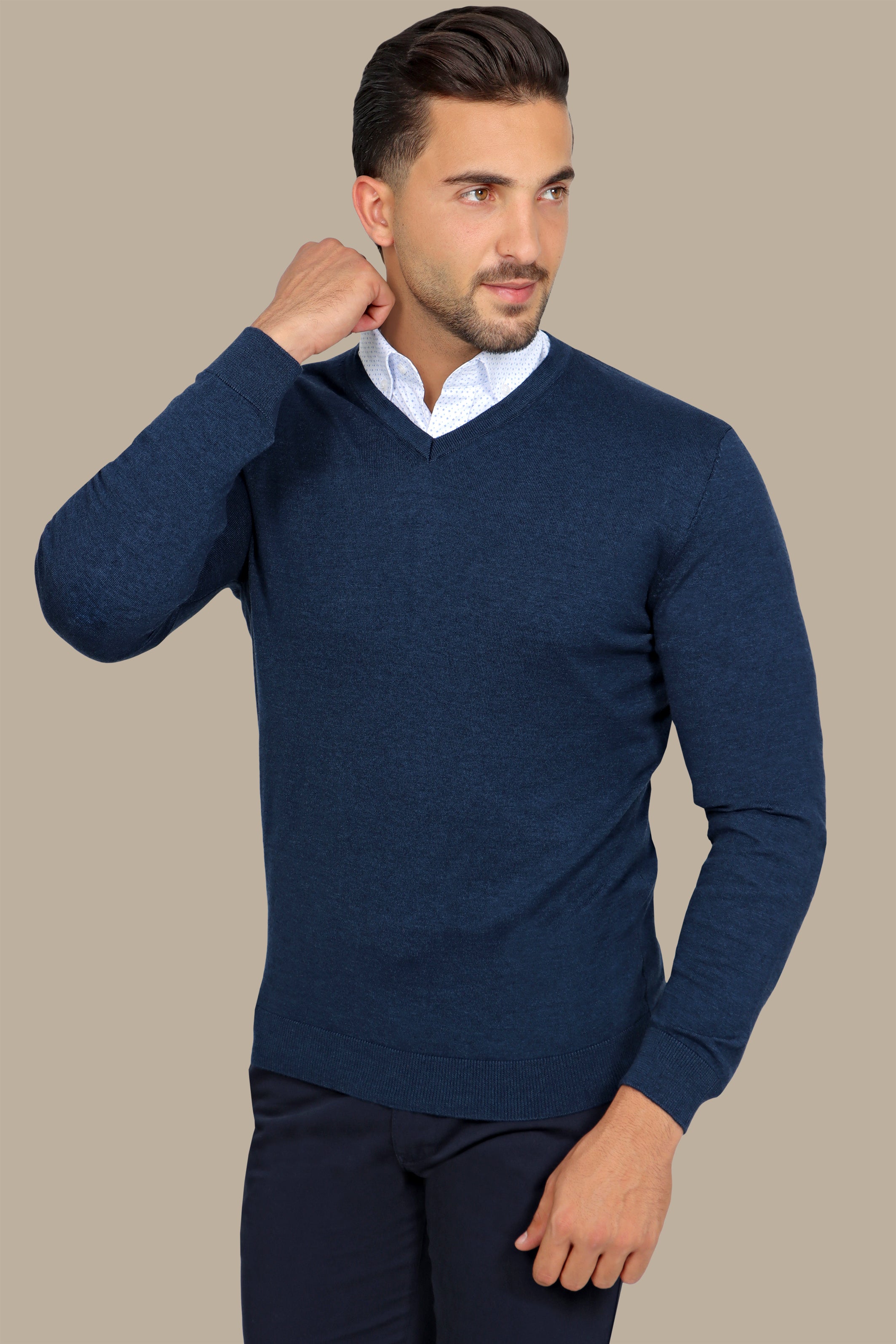 Classic Blue V-Neck Sweater