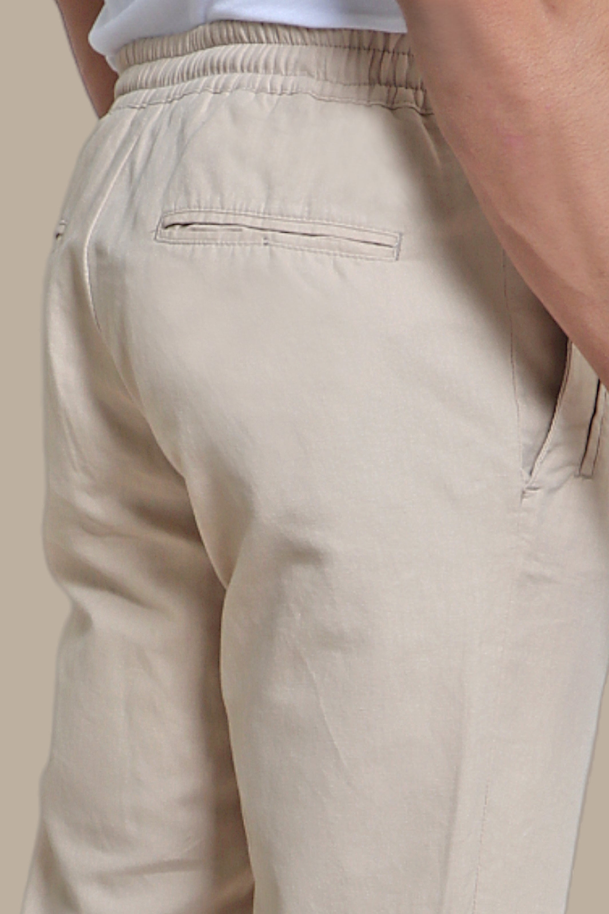 Trouser Linen Waist Band | Beige