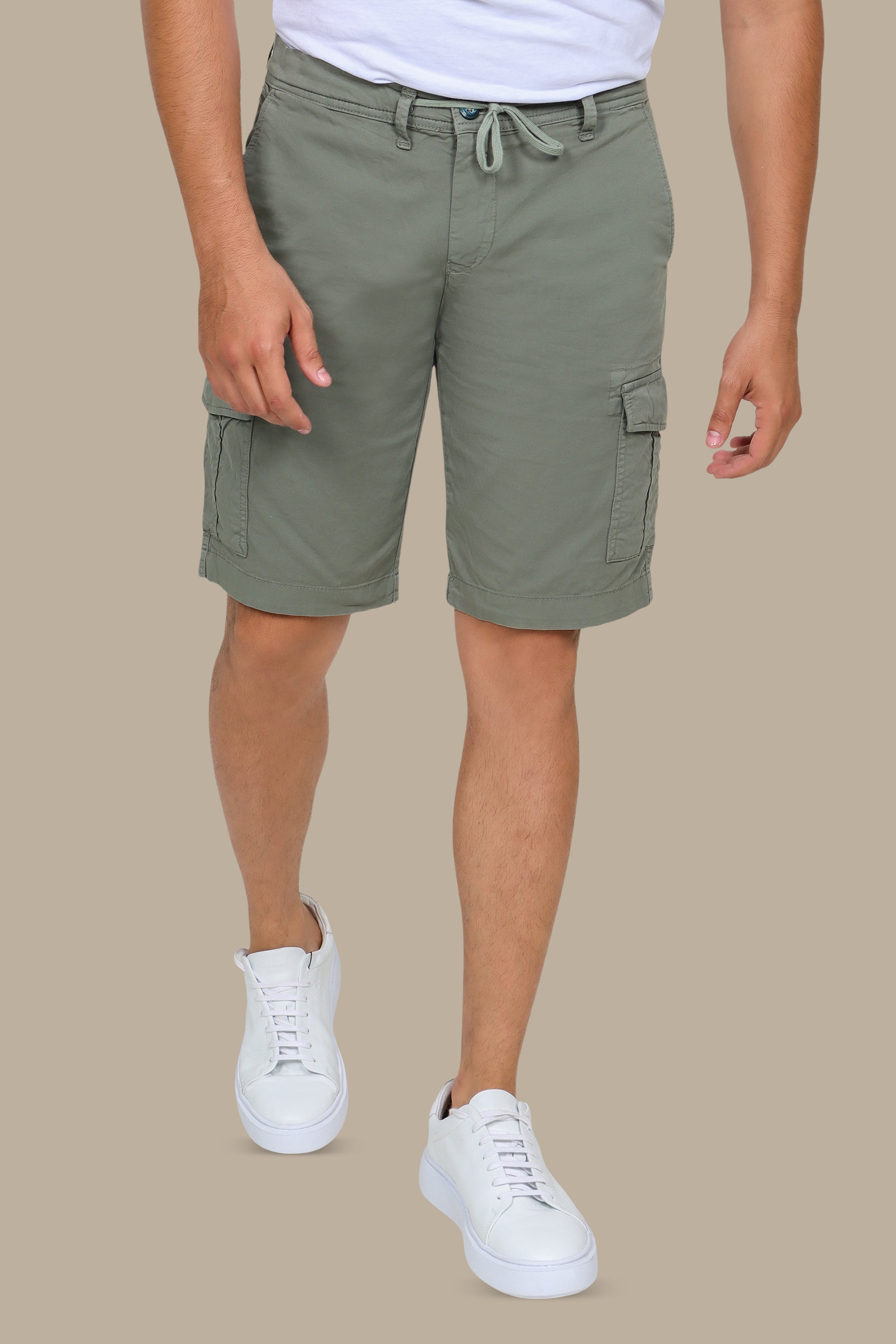 Olive Regular-Fit Cargo Shorts