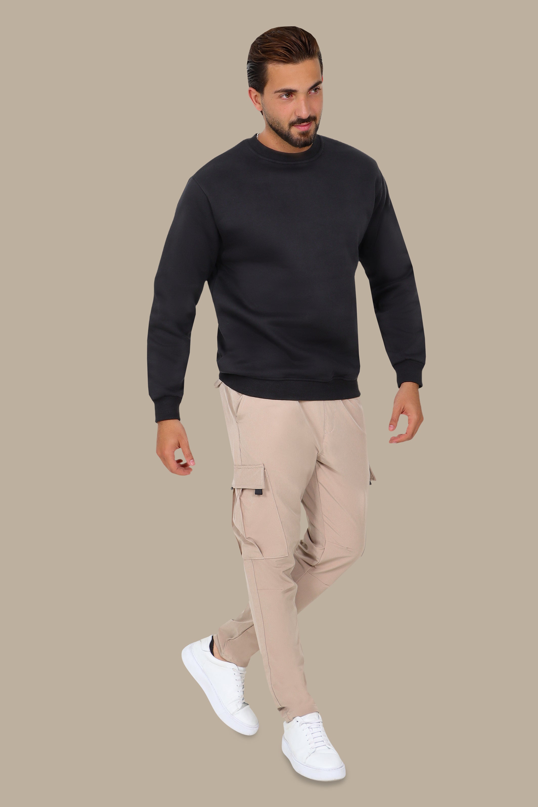 Oversized Basic Sweatshirt – Black