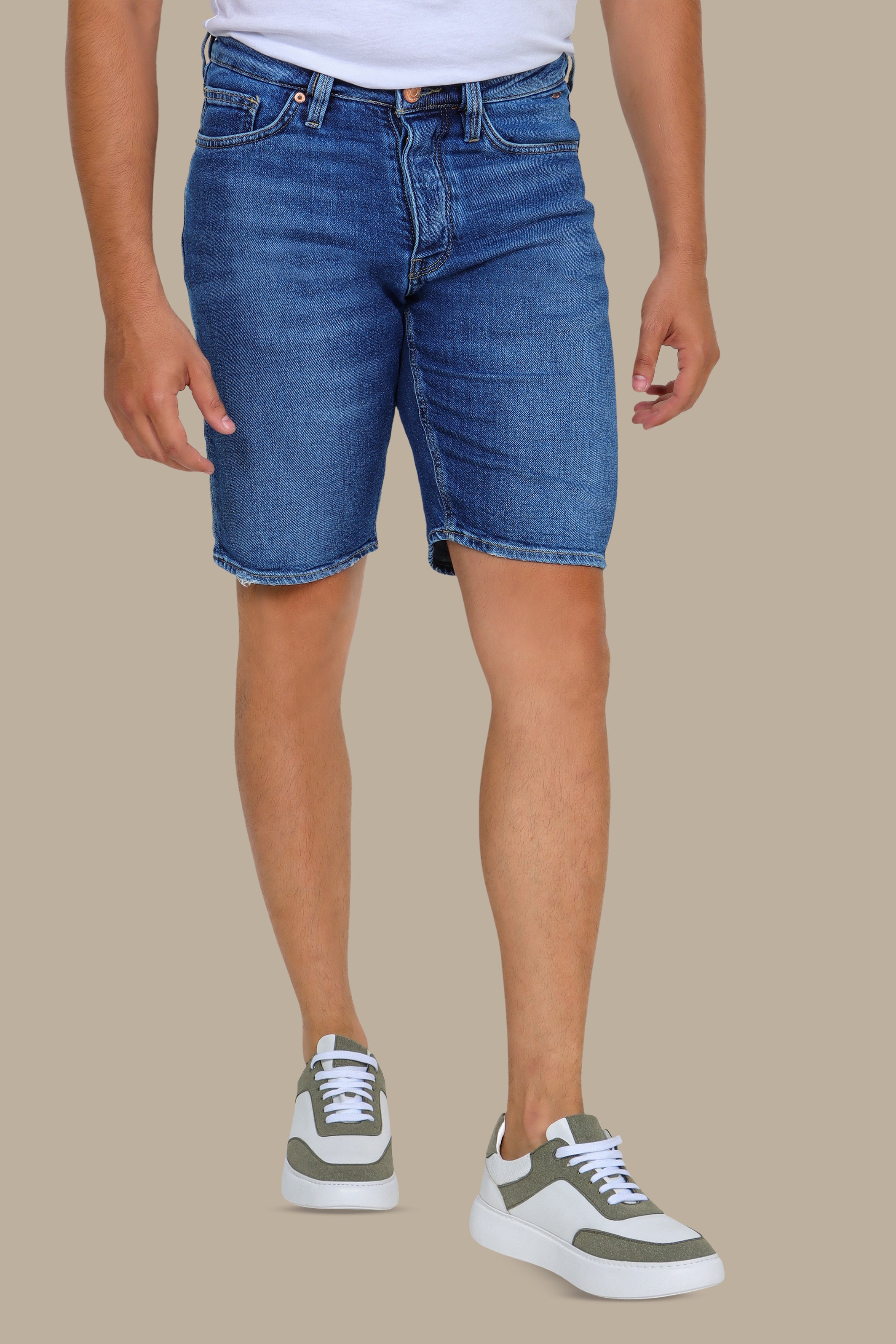 Blue Tie-Dye Short Denim