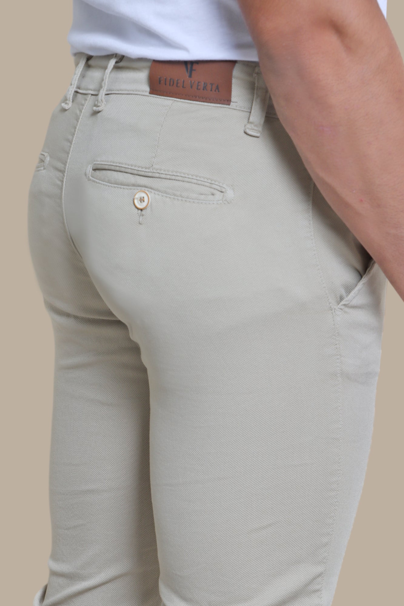 Beige Oxford Slim Fit Chinos