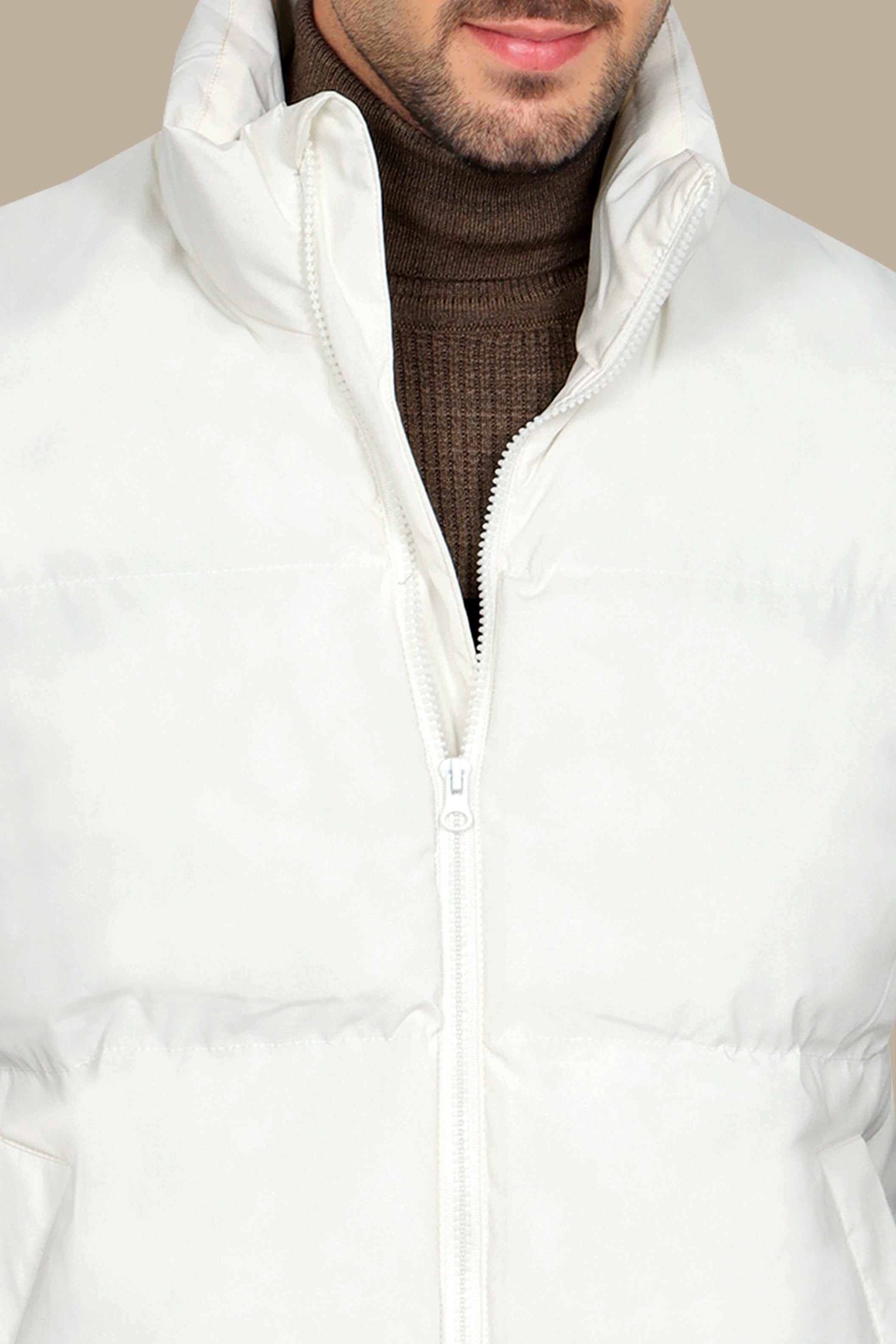 White Basic Puffer Vest