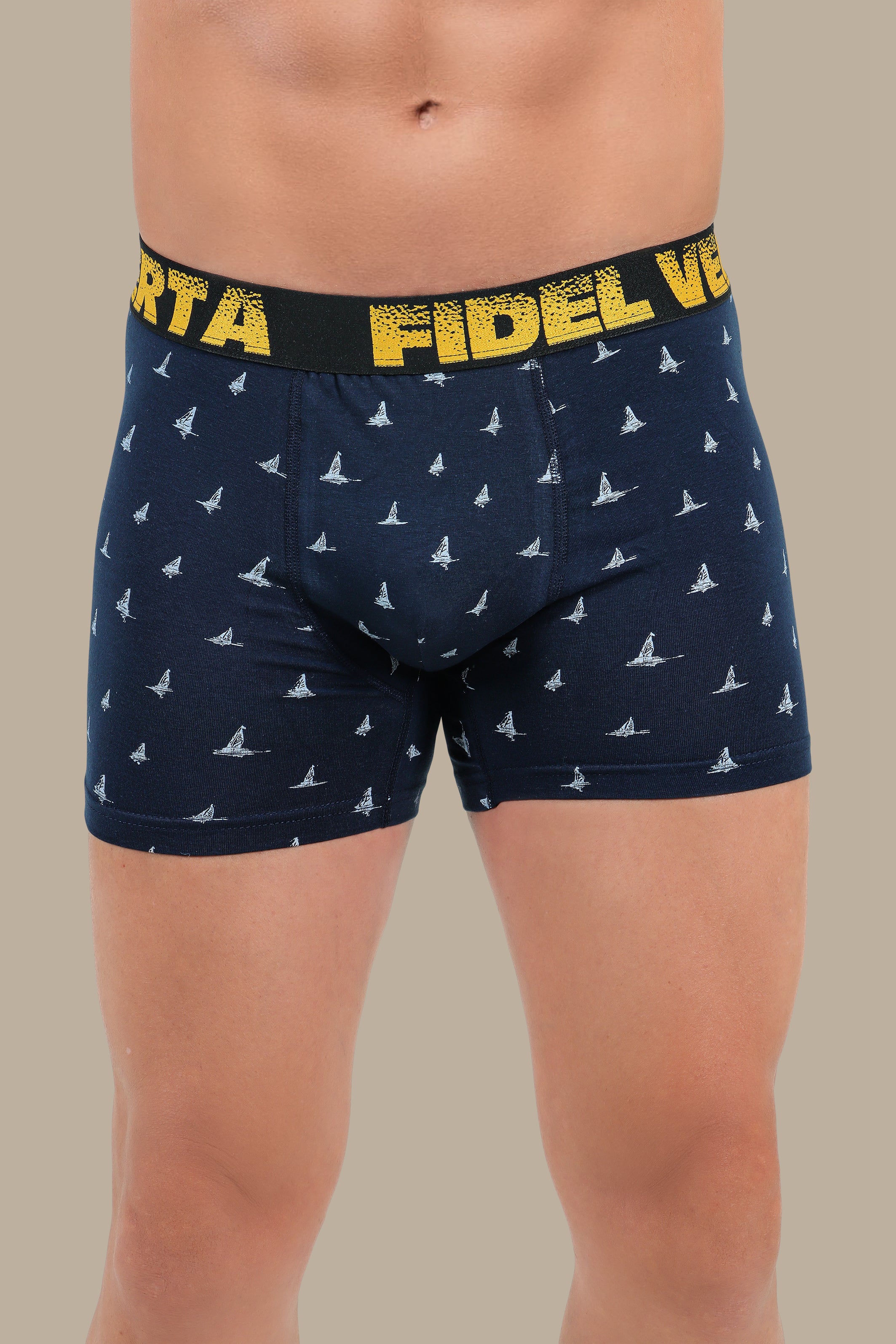 Navy Boxer with Boat Print