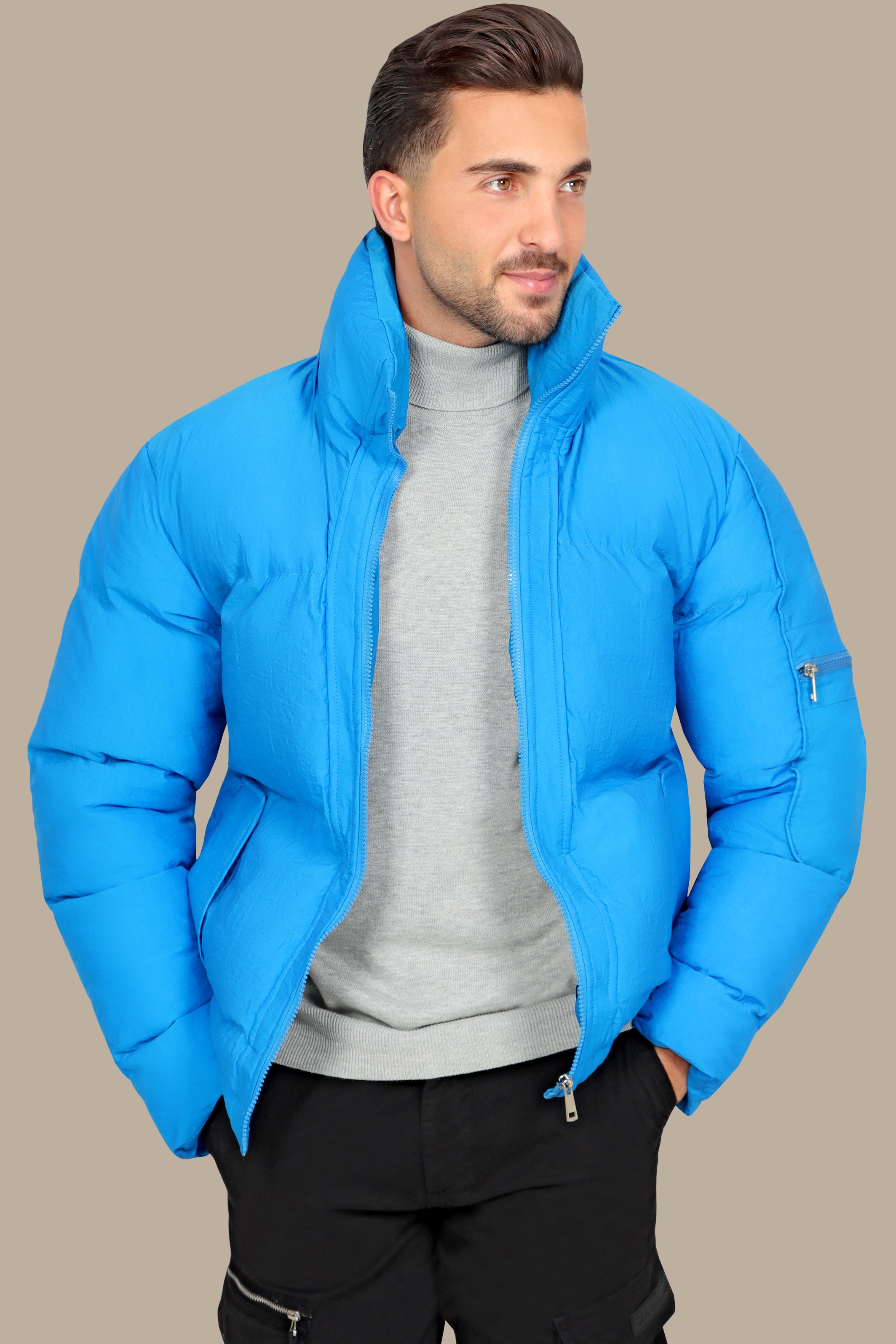 Blue Puffer Jacket – Simple & Warm