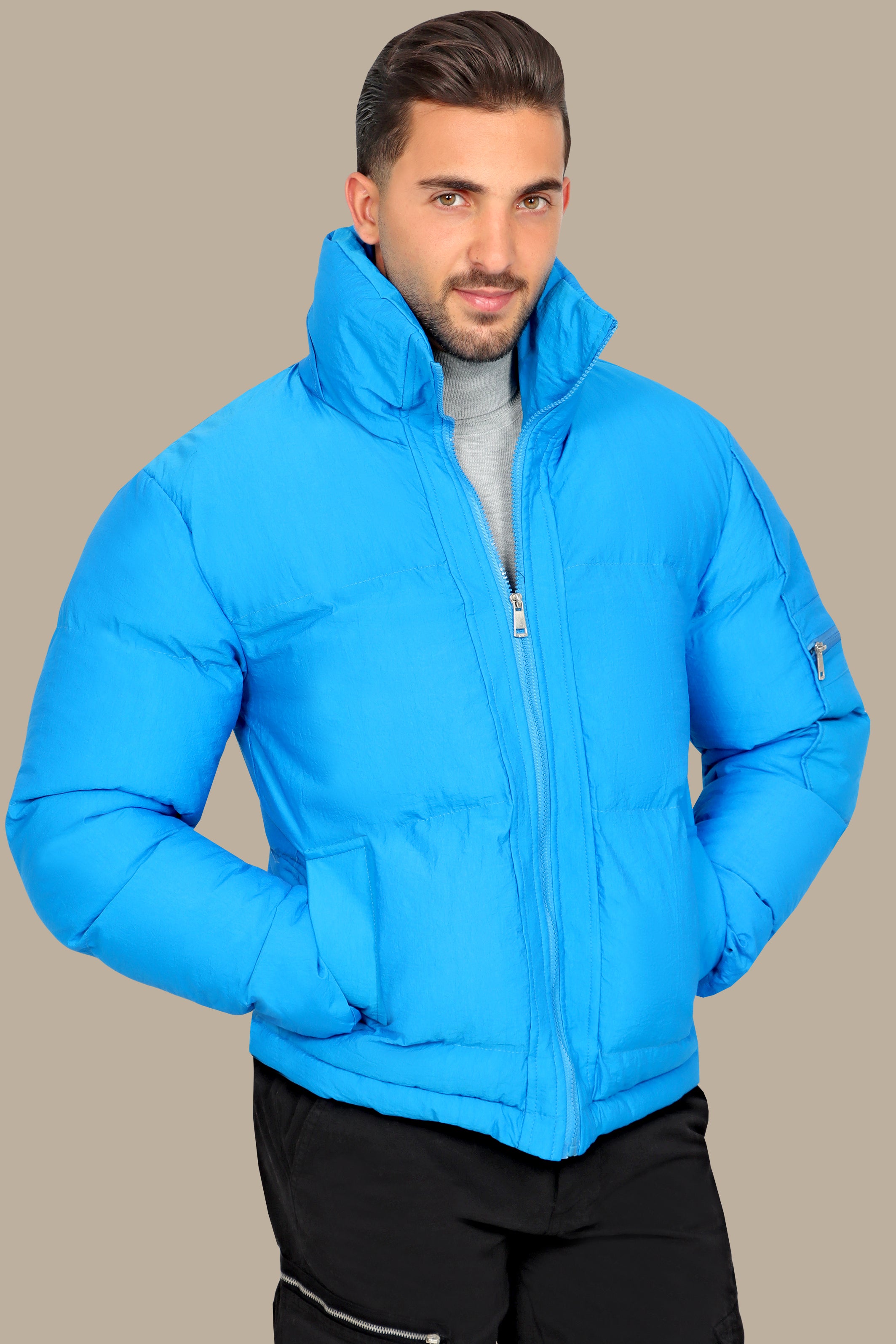 Blue Puffer Jacket – Simple & Warm